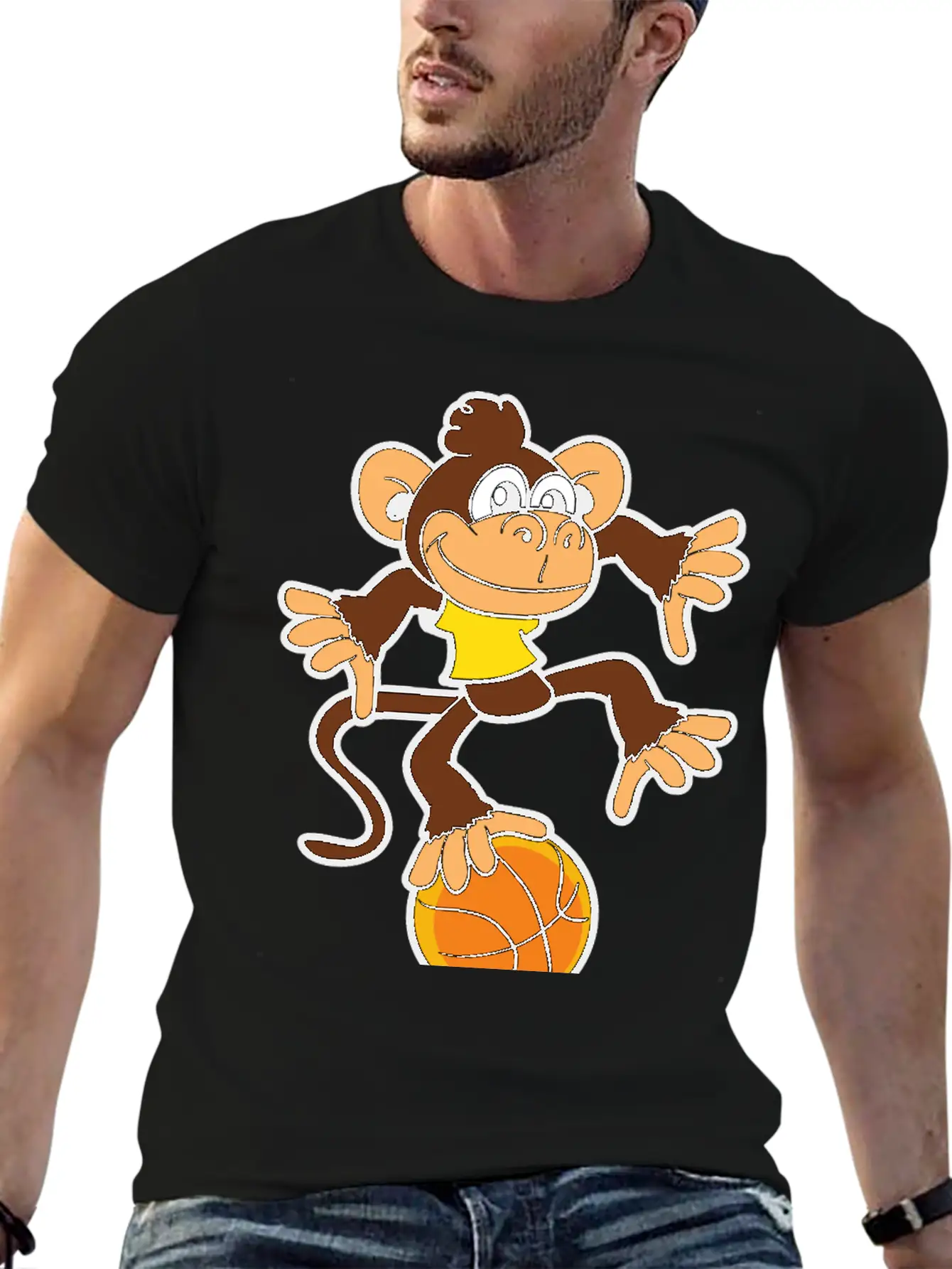 Monkey Ape Basketball Player Games Sports Basic Graphic T-Shirt – Daily Comfort In Soft Cotton