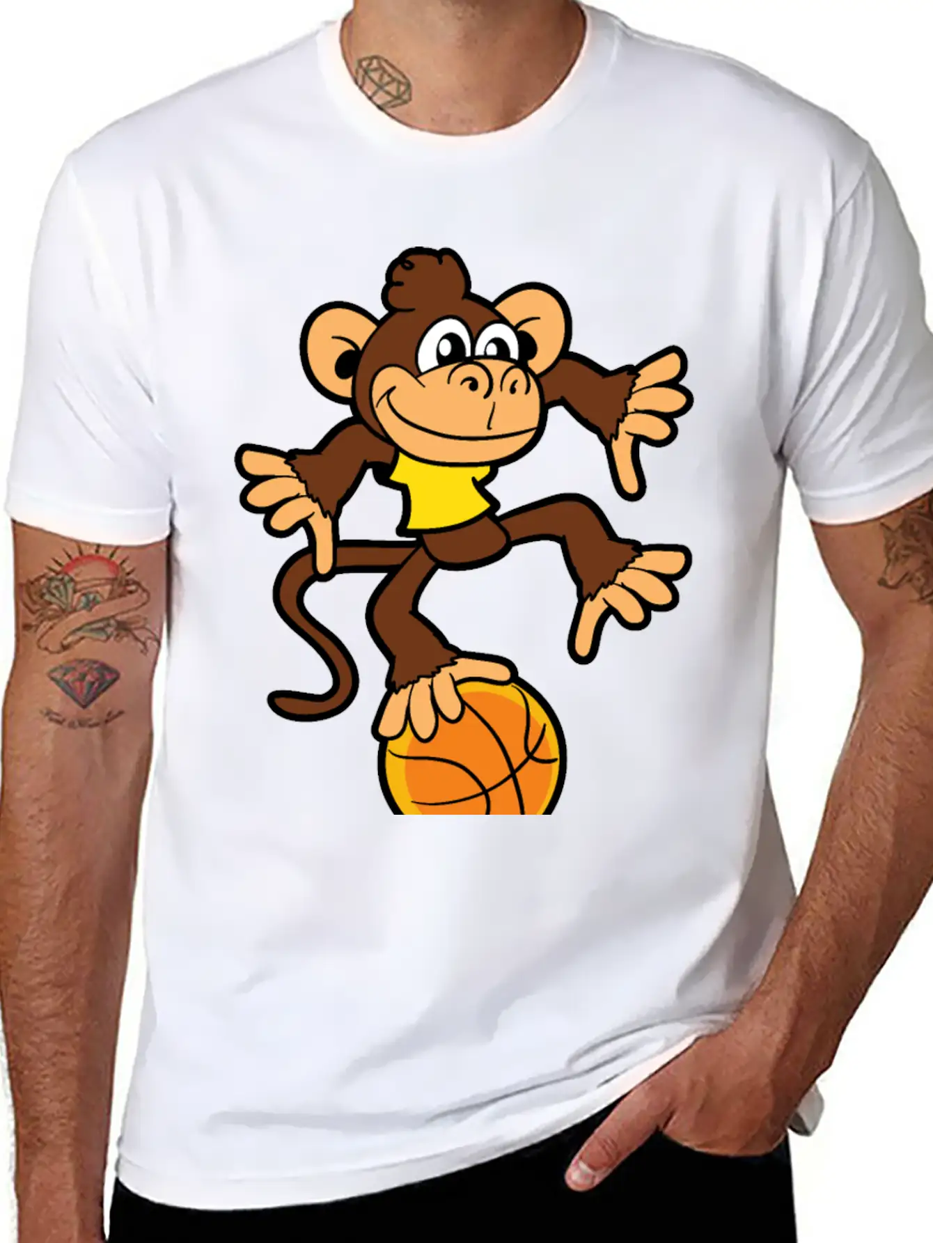 Monkey Ape Basketball Player Games Sports Basic Graphic T-Shirt – Daily Comfort In Soft Cotton