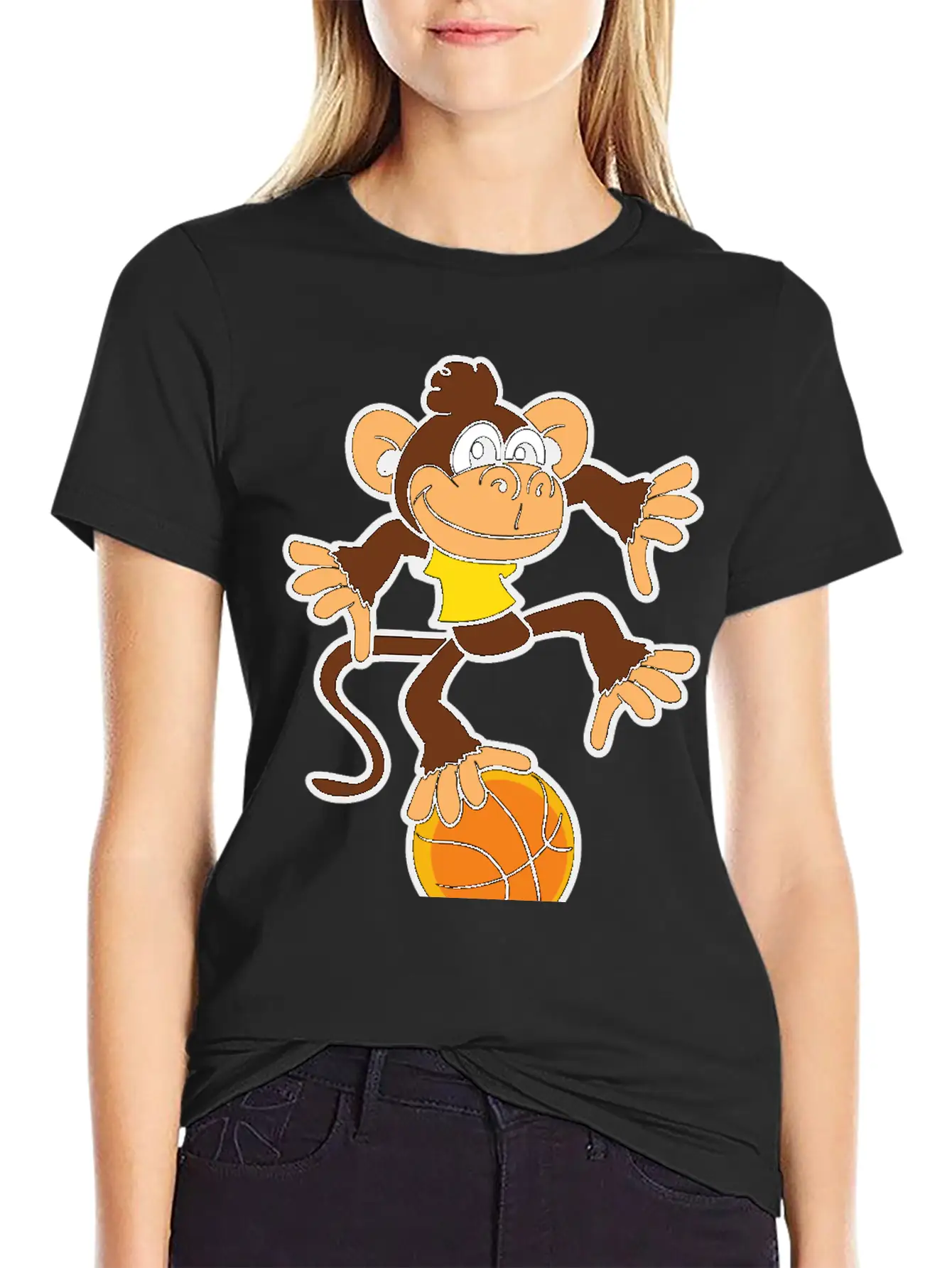 Monkey Ape Basketball Player Games Sports Basic Graphic T-Shirt – Daily Comfort In Soft Cotton