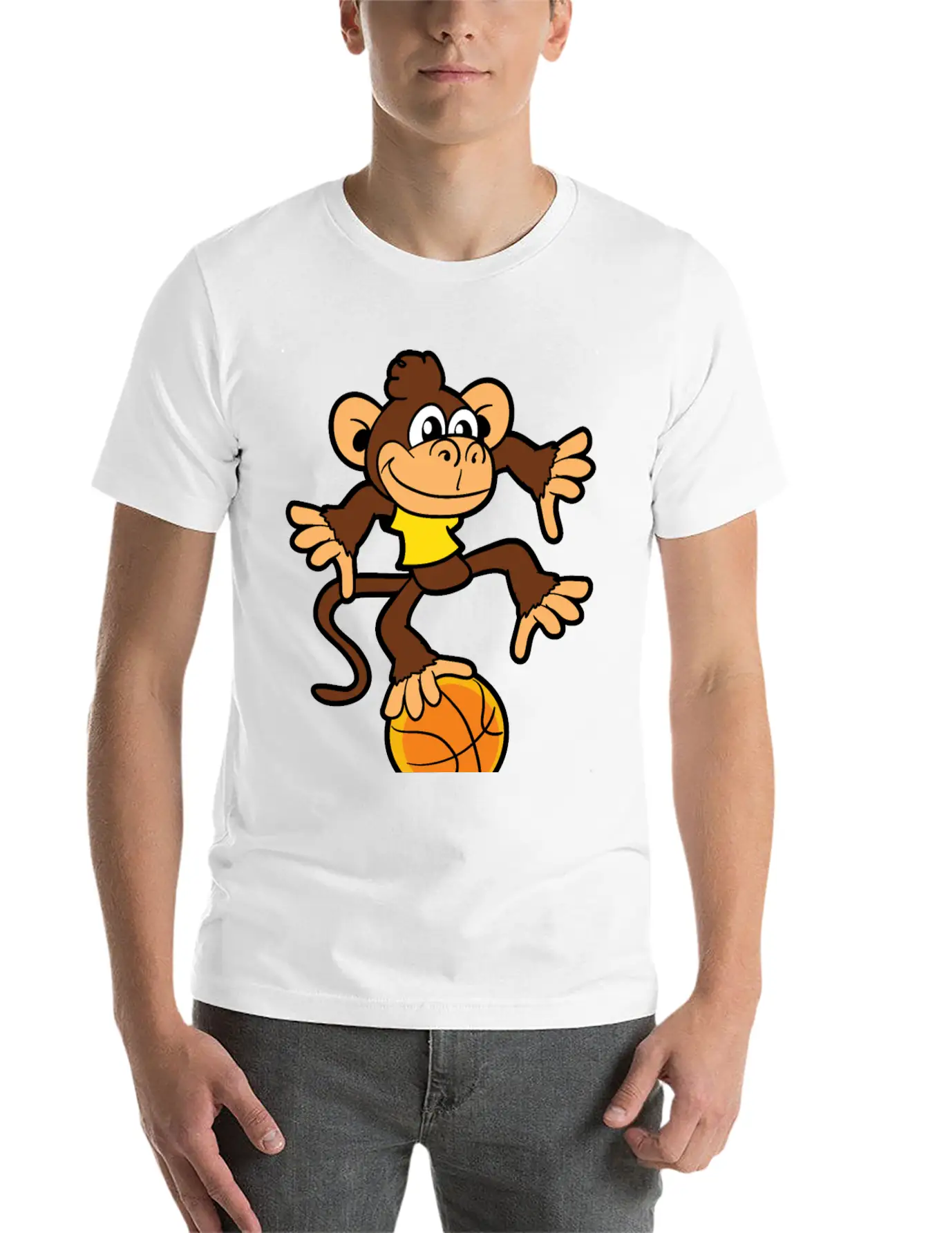 Monkey Ape Basketball Player Games Sports Basic Graphic T-Shirt – Daily Comfort In Soft Cotton