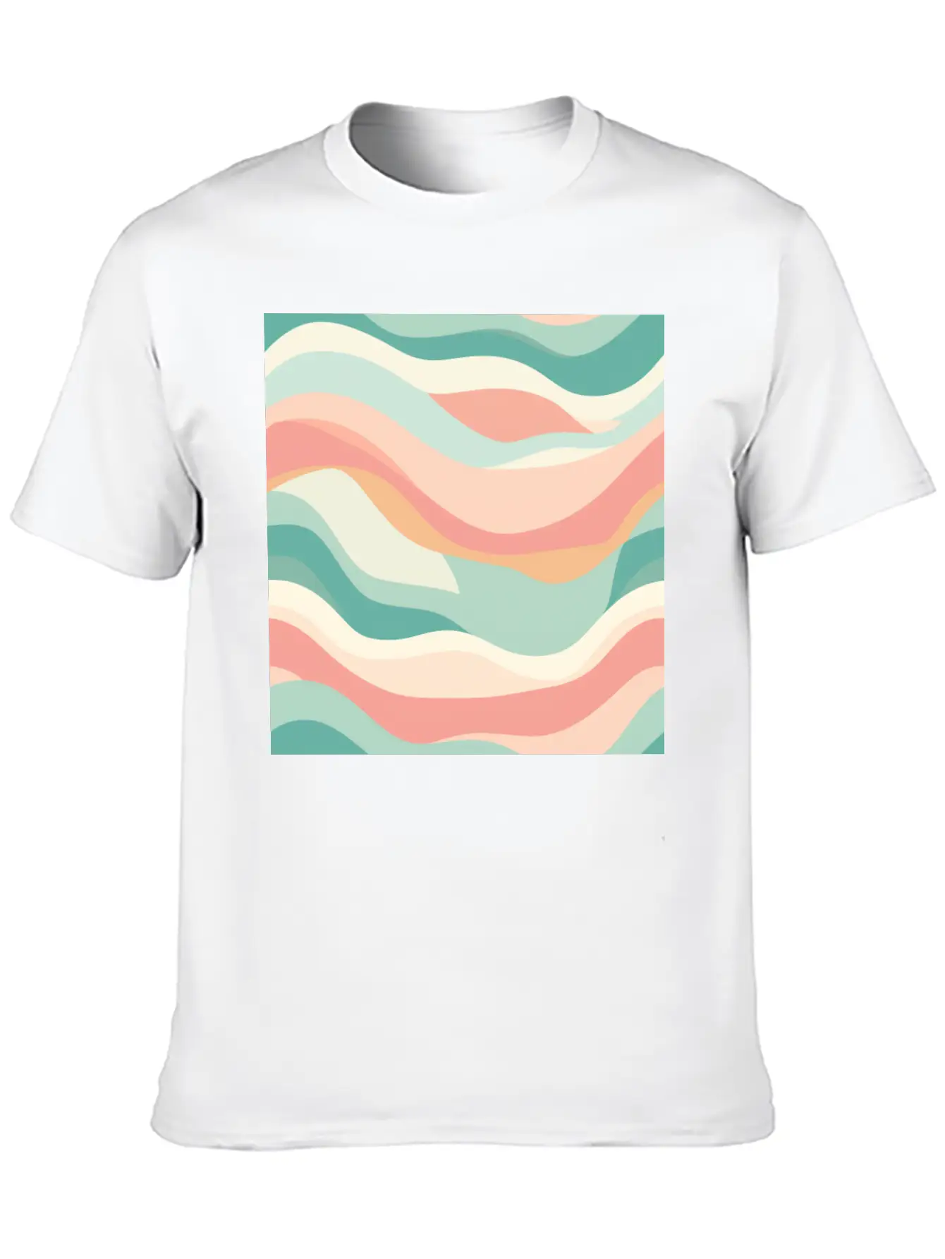 Monochrome Waves: Modern Abstract Ebb And Flow Essential Unisex Summer Tee – Soft Cotton Casual Fit