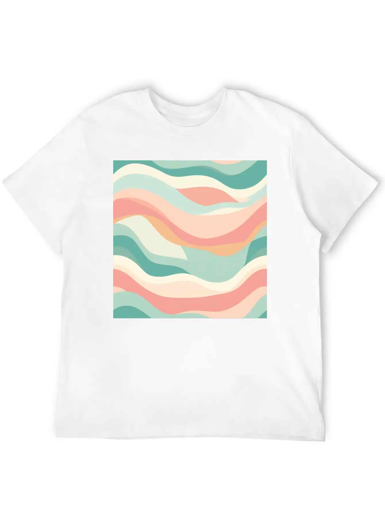 Monochrome Waves: Modern Abstract Ebb And Flow Essential Unisex Summer Tee – Soft Cotton Casual Fit