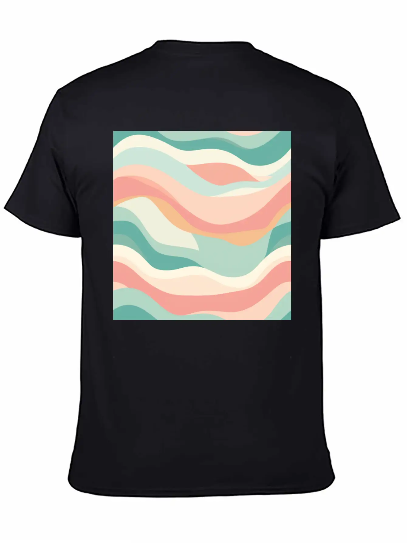 Monochrome Waves: Modern Abstract Ebb And Flow Essential Unisex Summer Tee – Soft Cotton Casual Fit