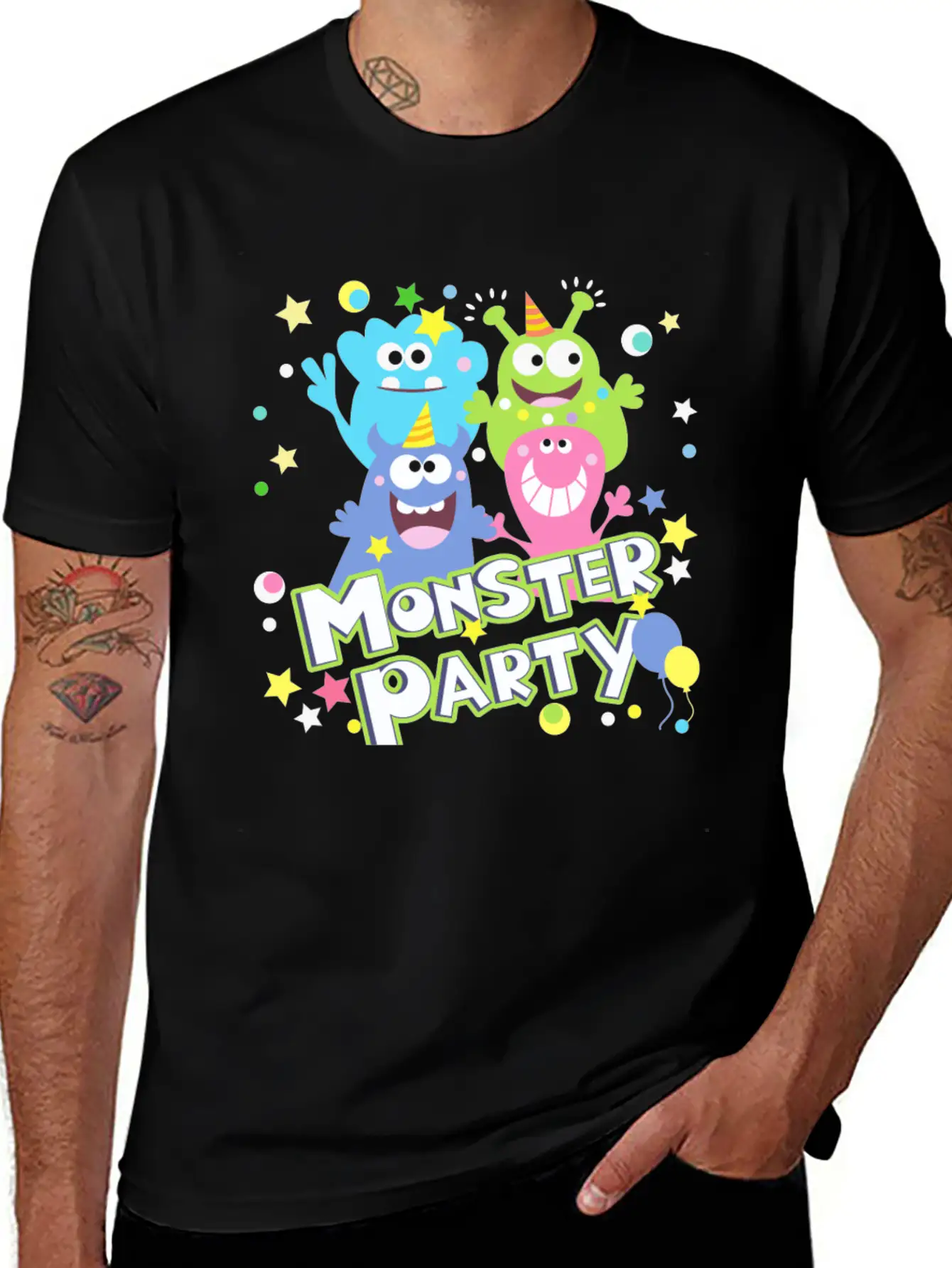 Monster Party Essential Unisex Summer Tee – Soft Cotton Casual Fit