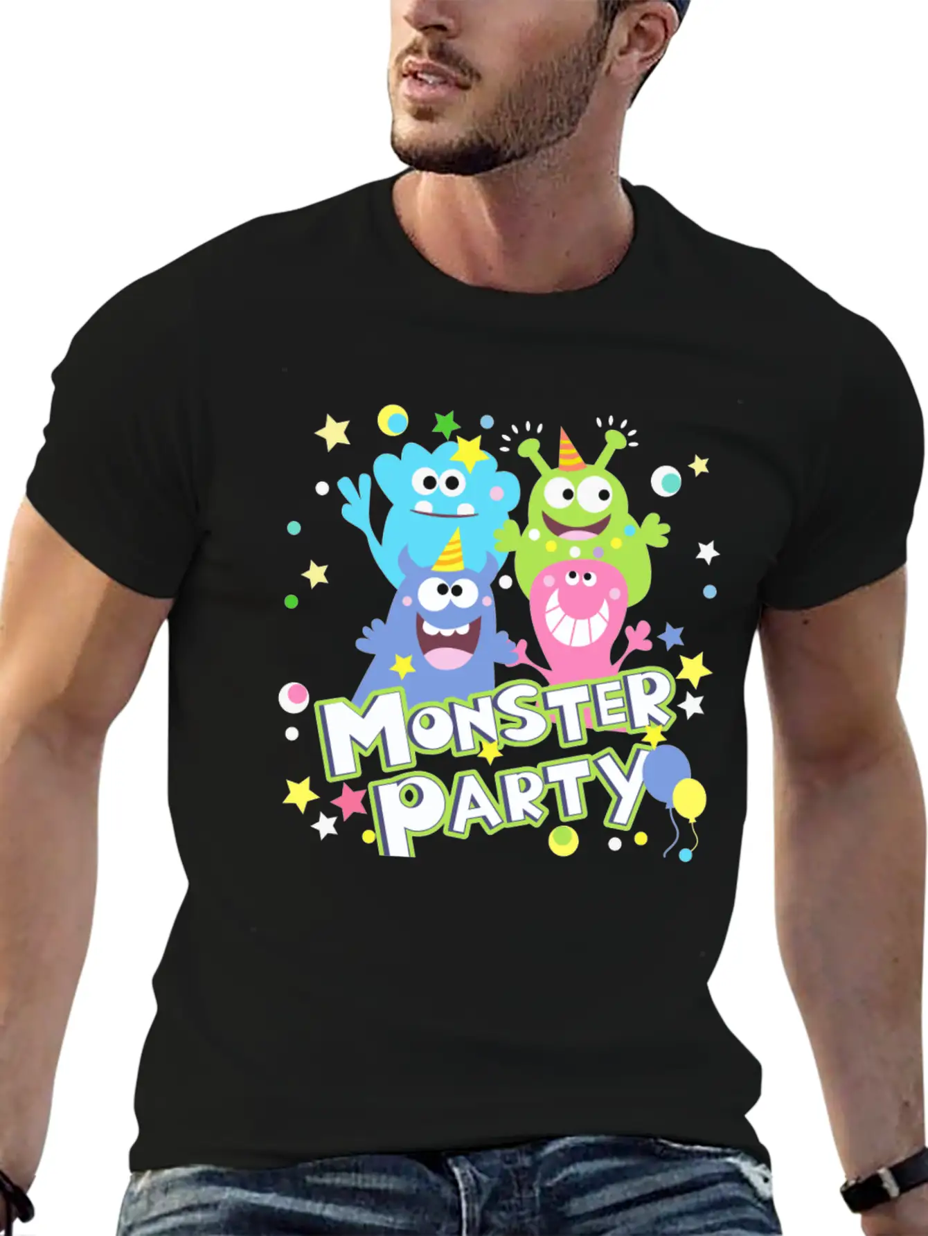 Monster Party Essential Unisex Summer Tee – Soft Cotton Casual Fit
