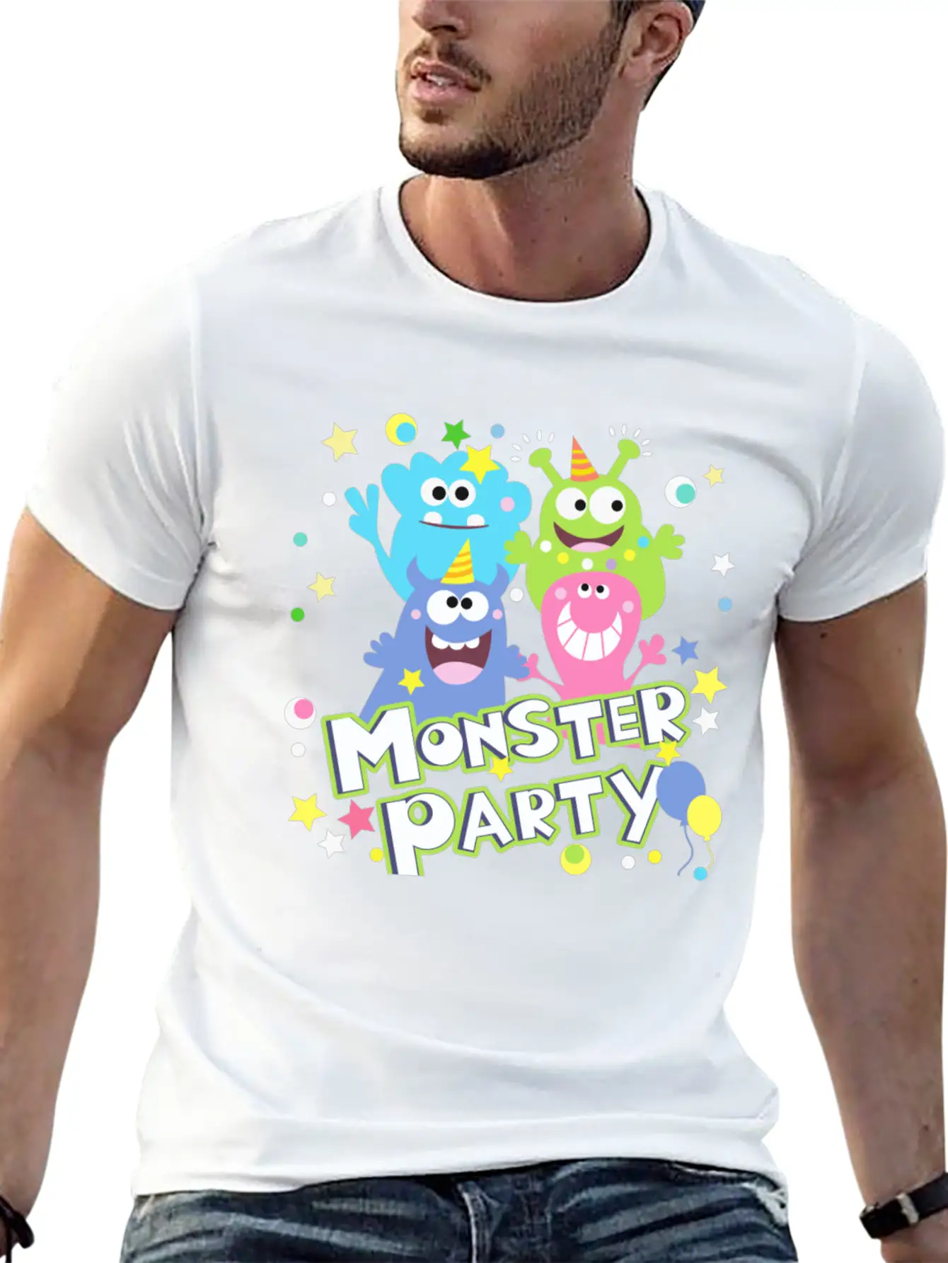 Monster Party Essential Unisex Summer Tee – Soft Cotton Casual Fit