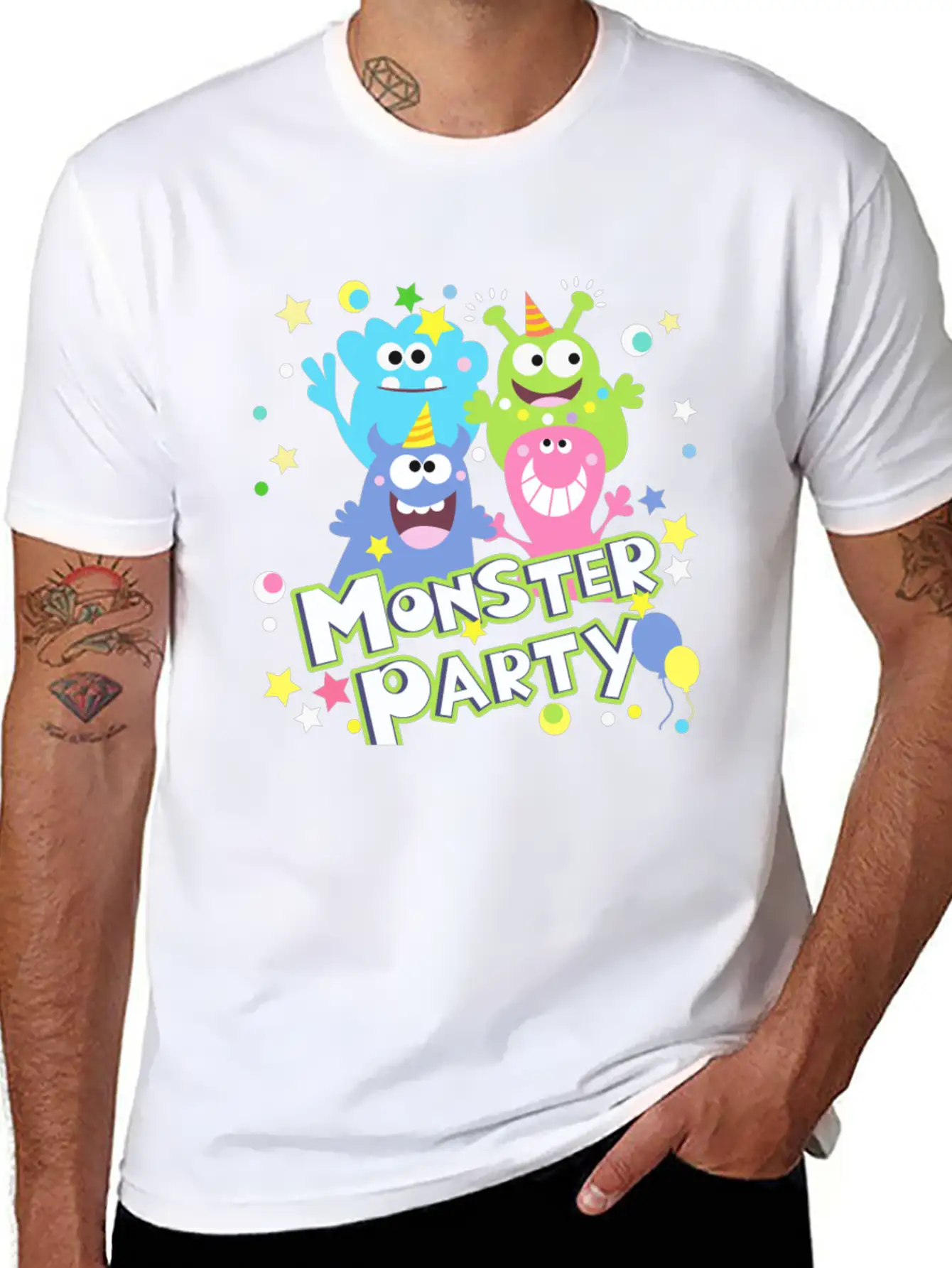 Monster Party Essential Unisex Summer Tee – Soft Cotton Casual Fit