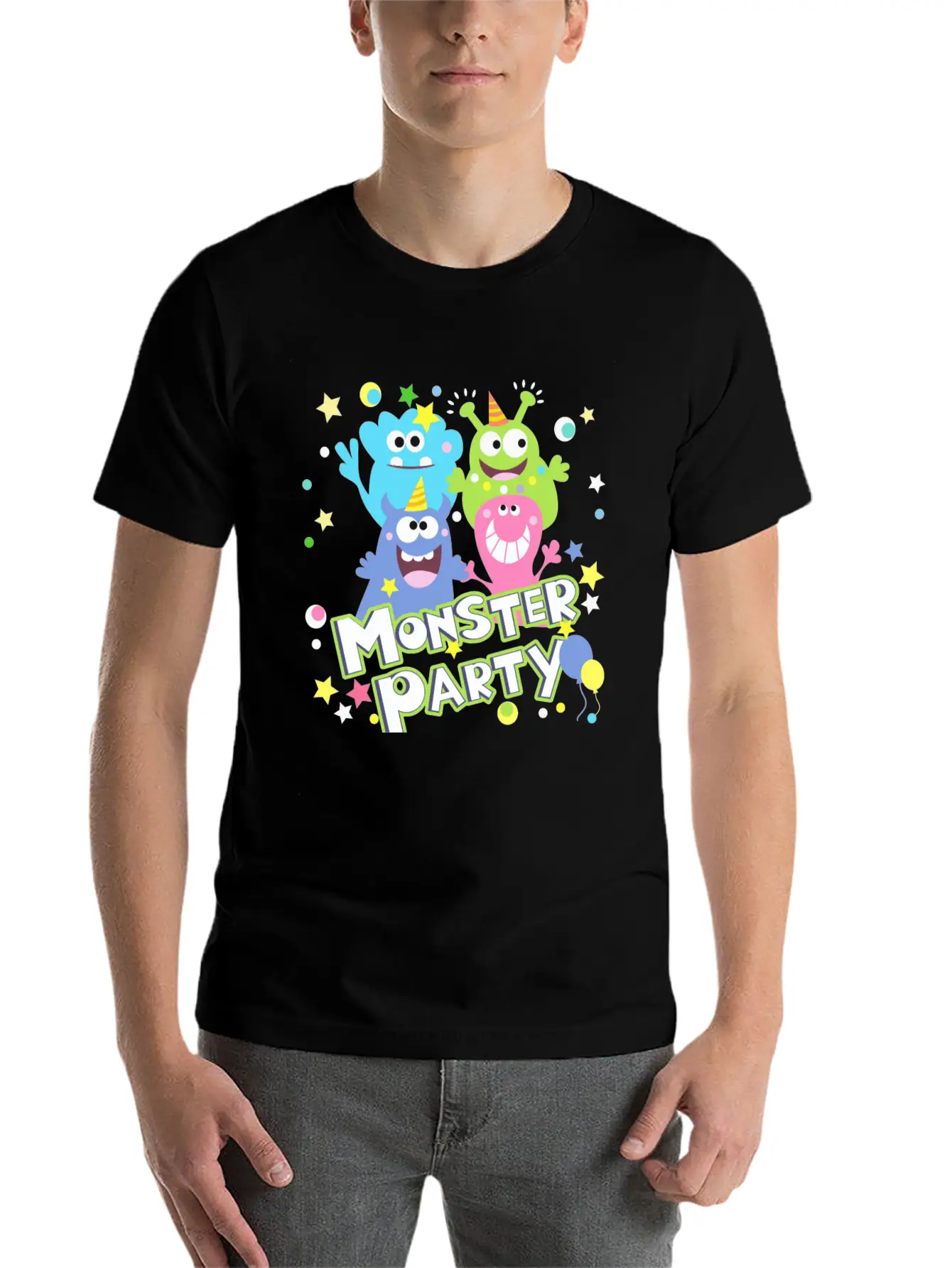 Monster Party Essential Unisex Summer Tee – Soft Cotton Casual Fit