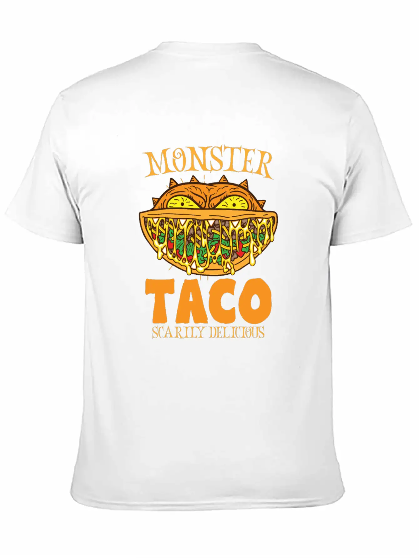 Monster Taco Horror Taco Halloween Taco Costume Unisex Short Sleeve Soft Cotton T-Shirt – Casual Everyday Wear