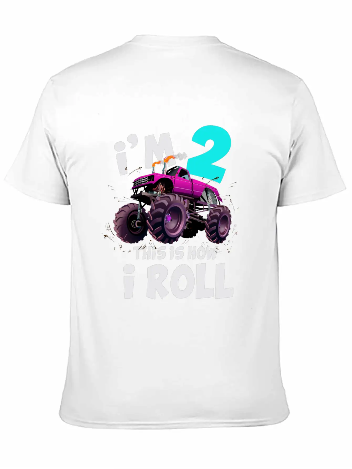 Monster Truck 2nd Birthday Truck Birthday Stylish Everyday T-Shirt – Unisex Basic Cotton Tee
