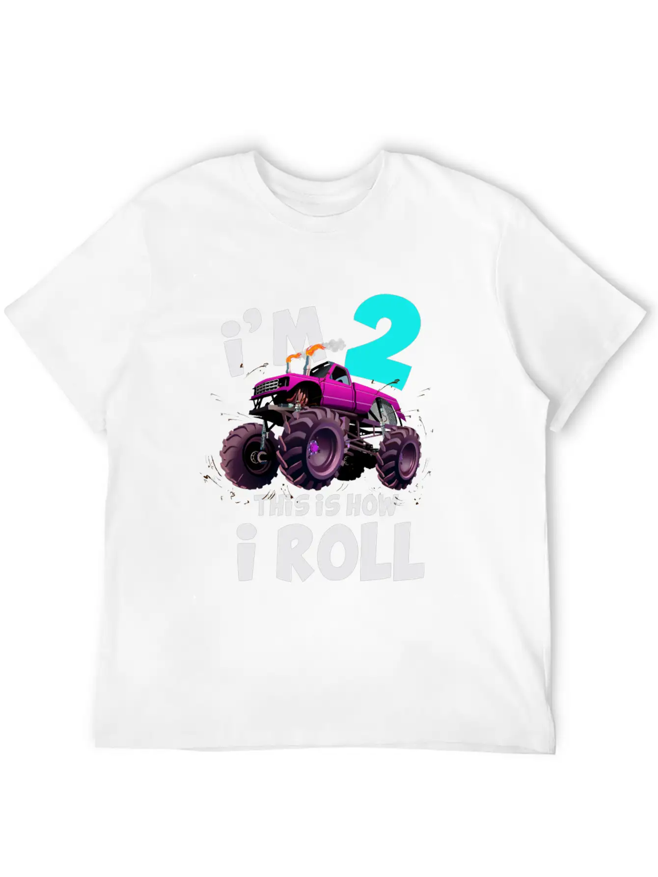 Monster Truck 2nd Birthday Truck Birthday Stylish Everyday T-Shirt – Unisex Basic Cotton Tee