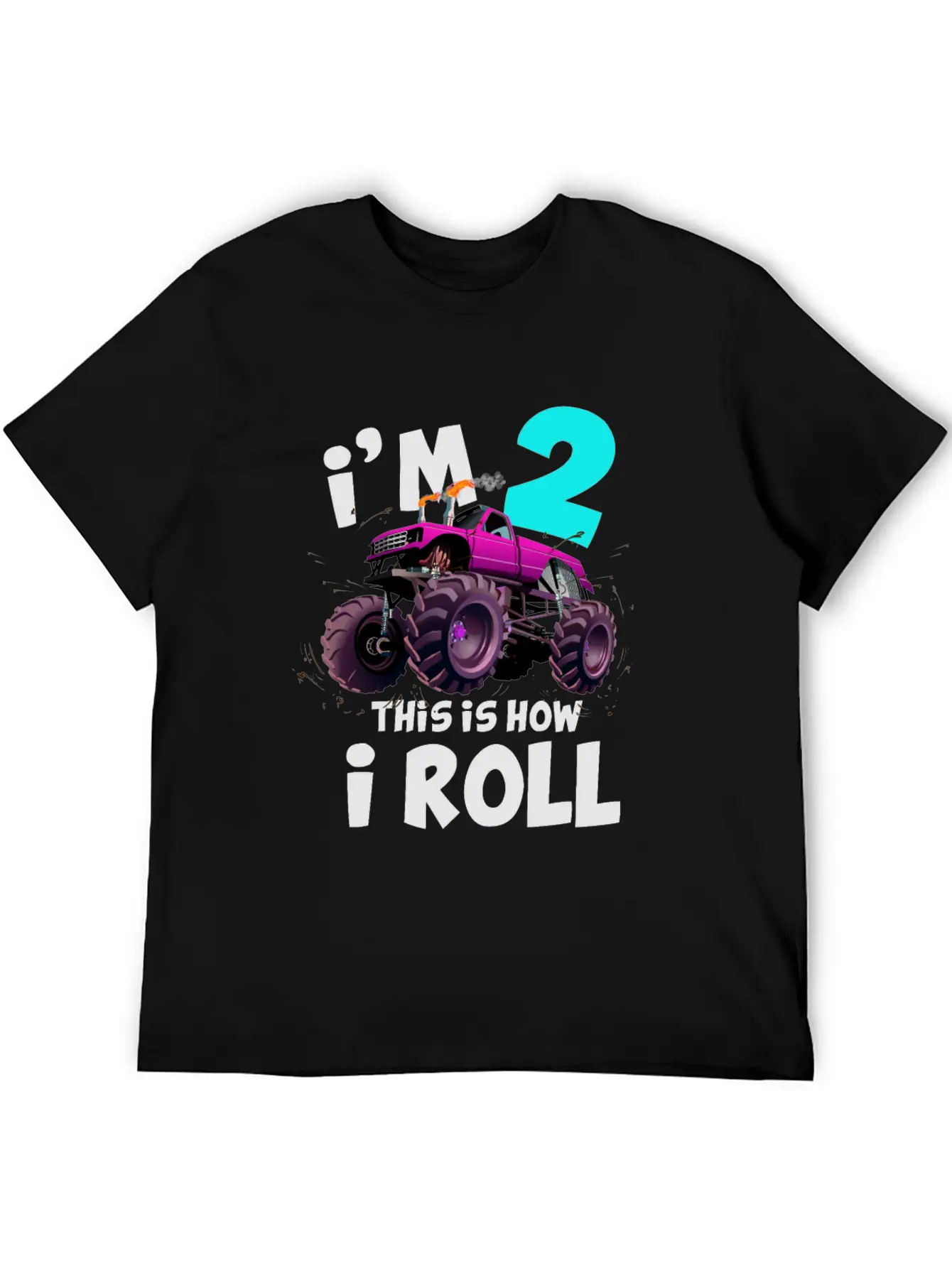 Monster Truck 2nd Birthday Truck Birthday Stylish Everyday T-Shirt – Unisex Basic Cotton Tee