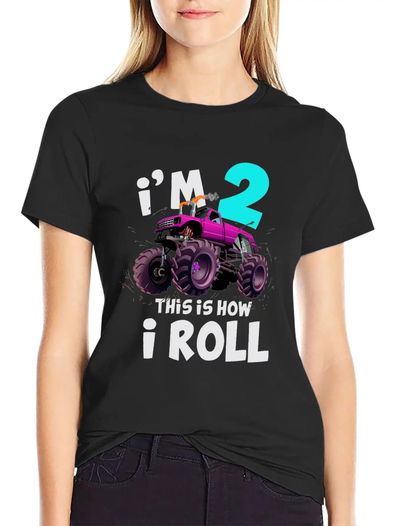 Monster Truck 2nd Birthday Truck Birthday Stylish Everyday T-Shirt – Unisex Basic Cotton Tee