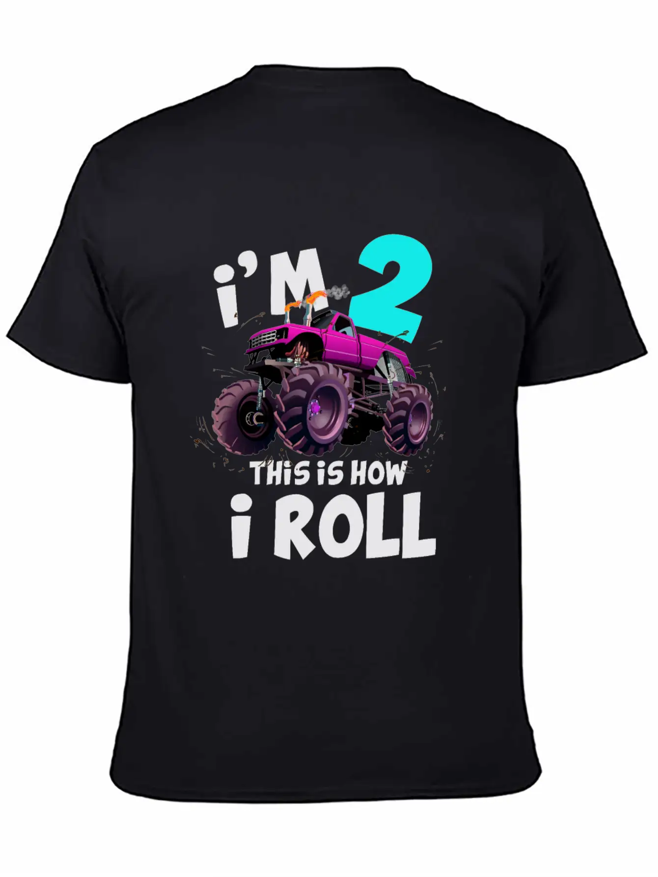 Monster Truck 2nd Birthday Truck Birthday Stylish Everyday T-Shirt – Unisex Basic Cotton Tee
