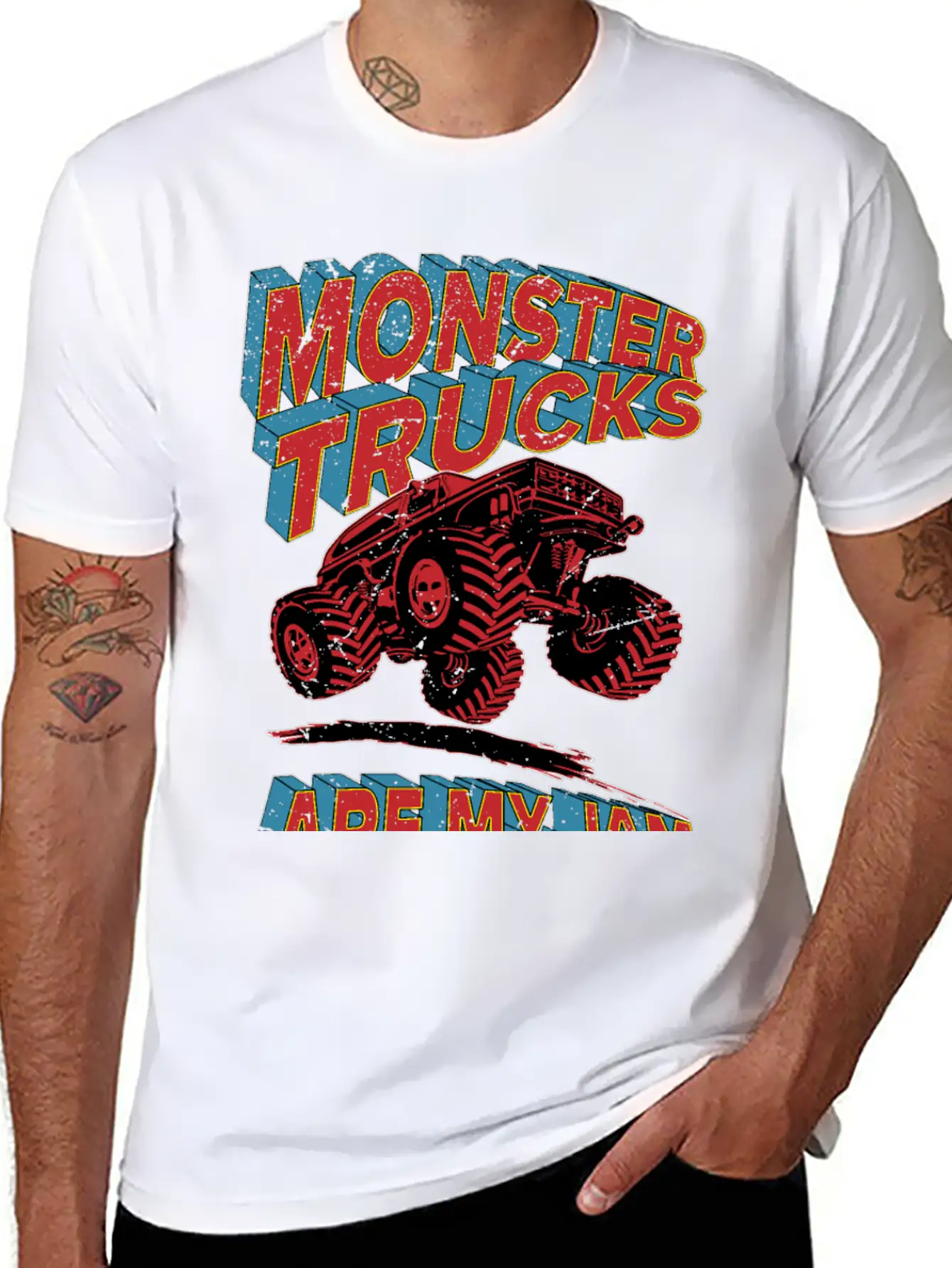 Monster Truck Are My Jam Unisex Short Sleeve Soft Cotton T-Shirt – Casual Everyday Wear
