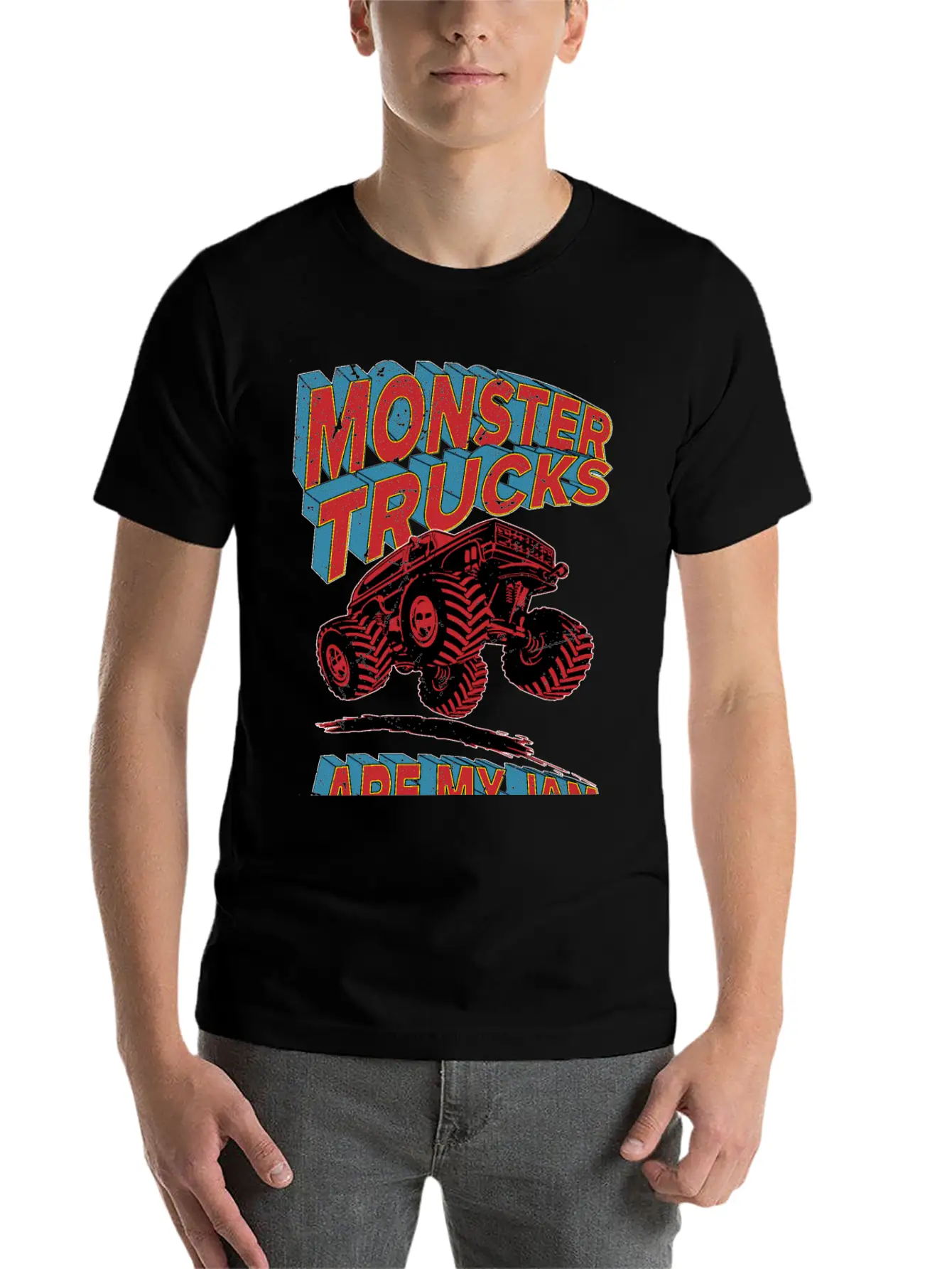 Monster Truck Are My Jam Unisex Short Sleeve Soft Cotton T-Shirt – Casual Everyday Wear