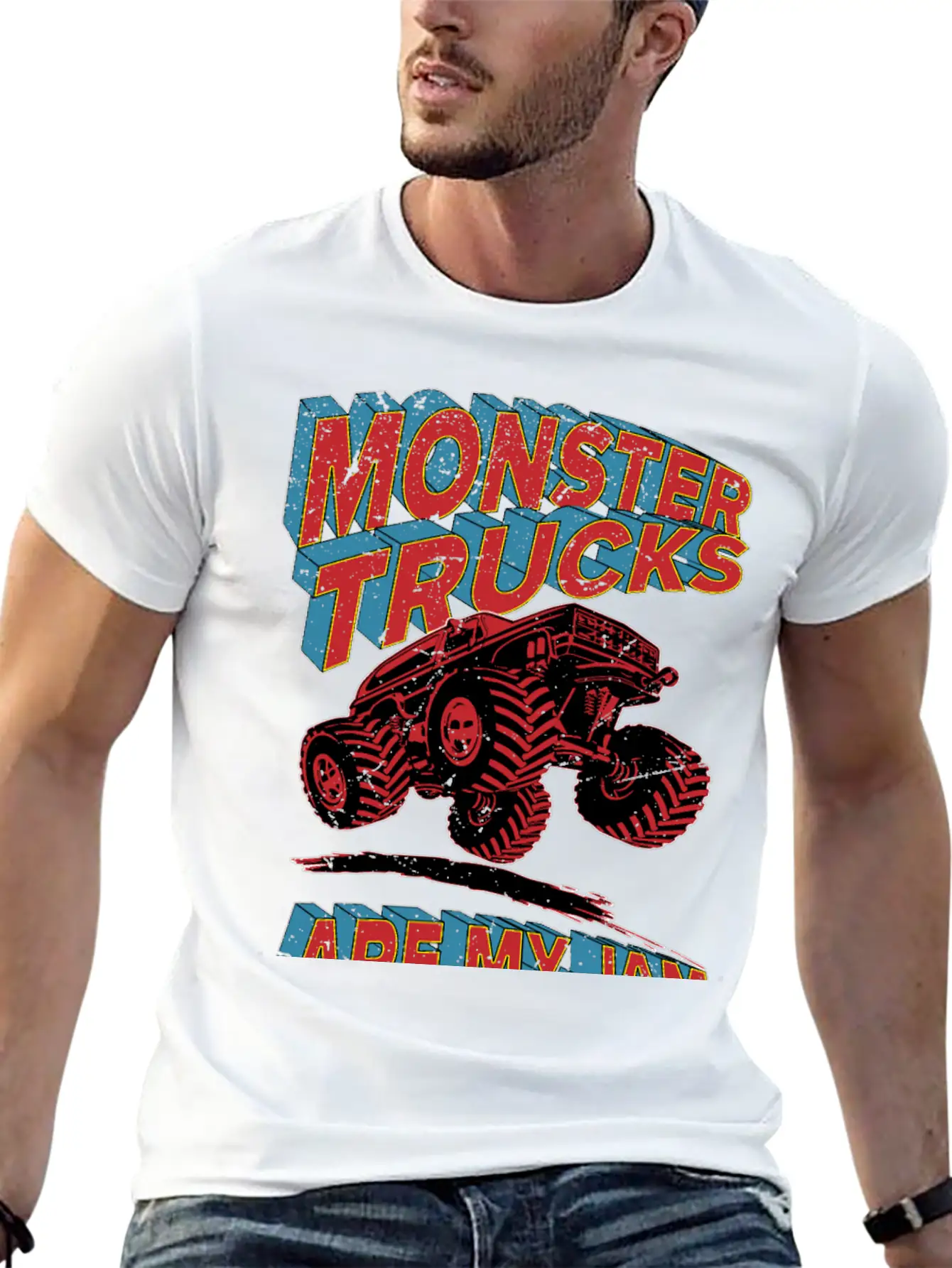 Monster Truck Are My Jam Unisex Short Sleeve Soft Cotton T-Shirt – Casual Everyday Wear