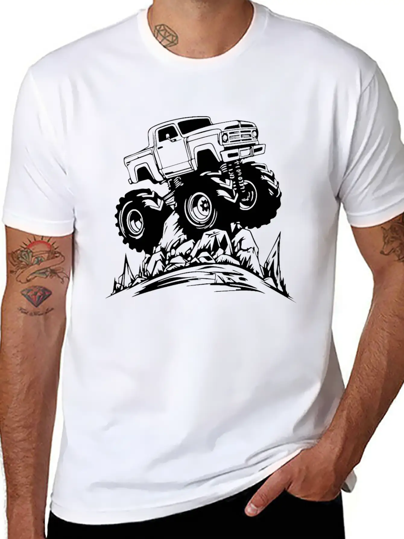 Monster Truck Monstertruck Basic Graphic T-Shirt – Daily Comfort In Soft Cotton