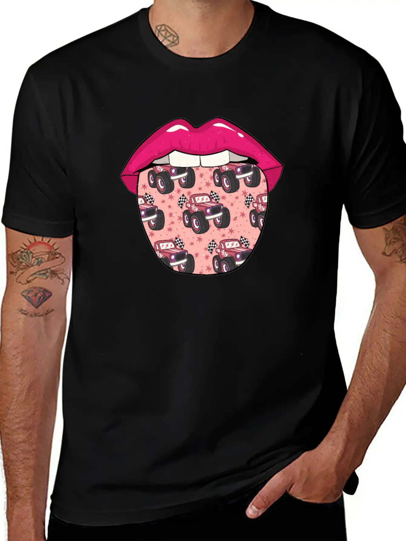Monster Truck Tongue Stylish Everyday T-Shirt – Unisex Basic Cotton Tee