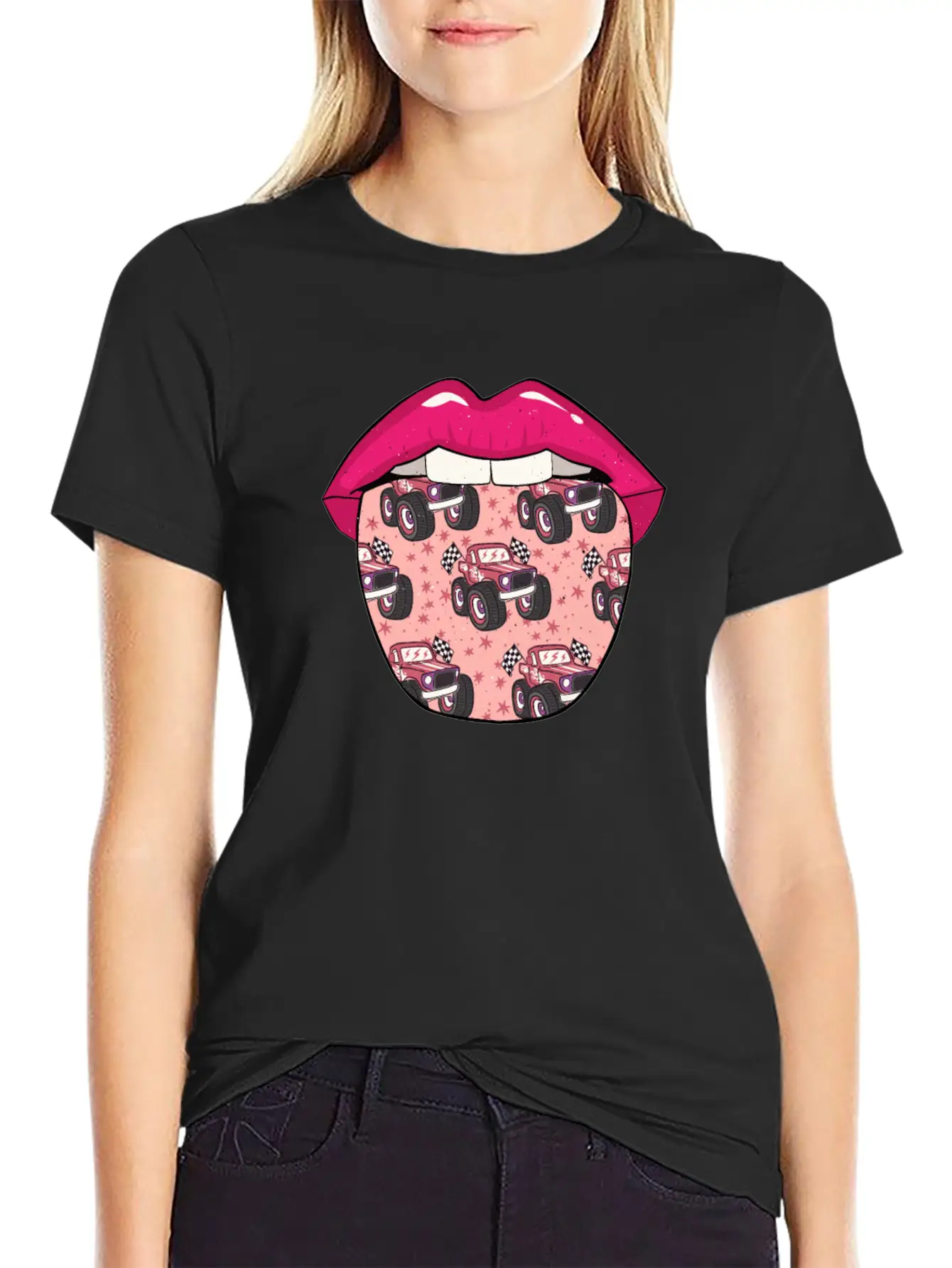 Monster Truck Tongue Stylish Everyday T-Shirt – Unisex Basic Cotton Tee