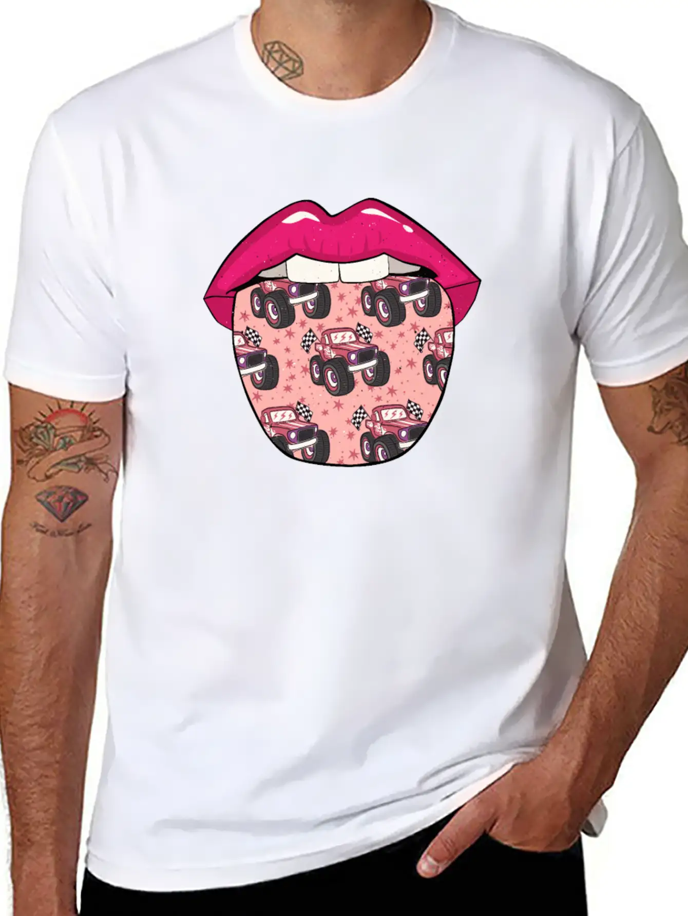 Monster Truck Tongue Stylish Everyday T-Shirt – Unisex Basic Cotton Tee
