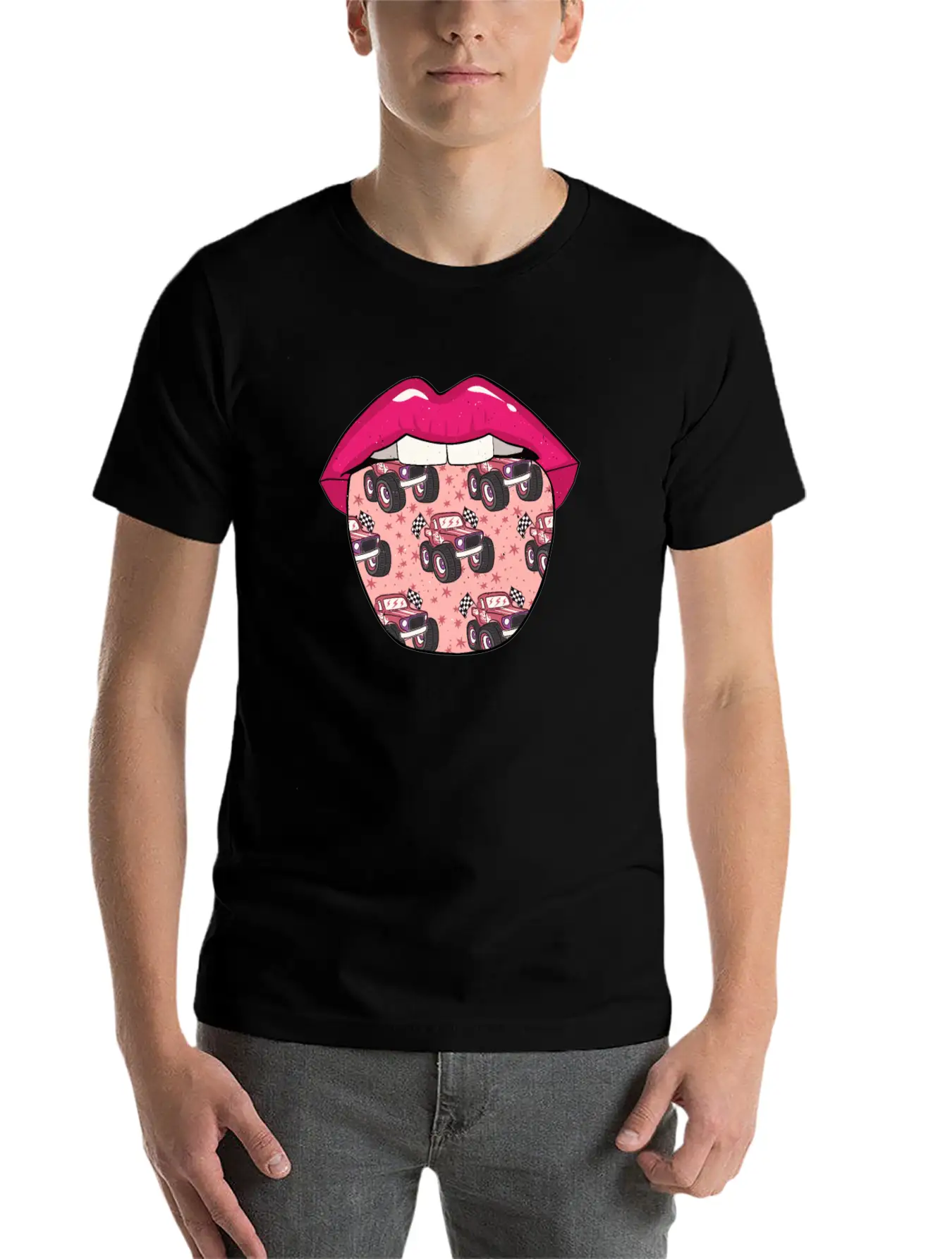 Monster Truck Tongue Stylish Everyday T-Shirt – Unisex Basic Cotton Tee