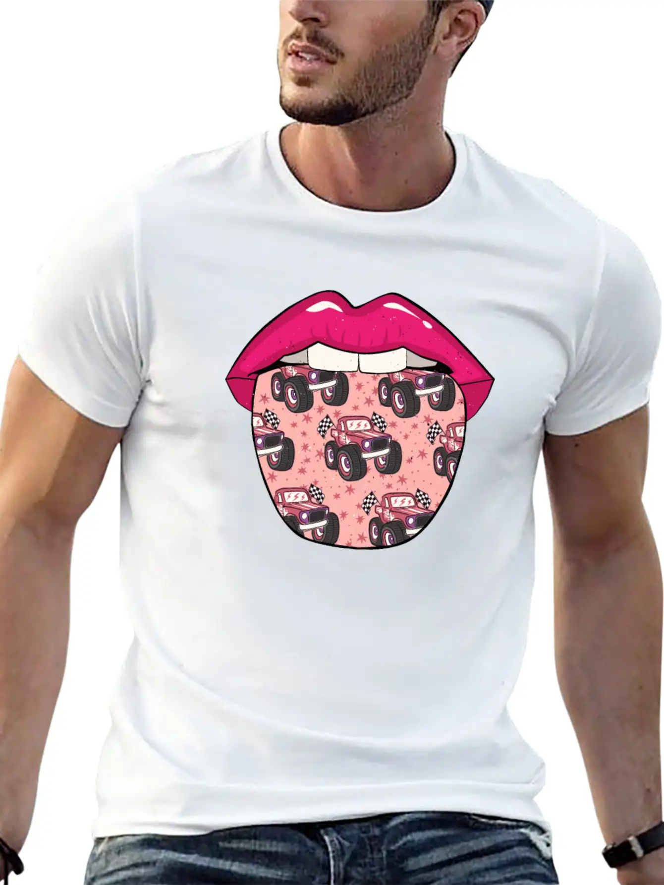Monster Truck Tongue Stylish Everyday T-Shirt – Unisex Basic Cotton Tee