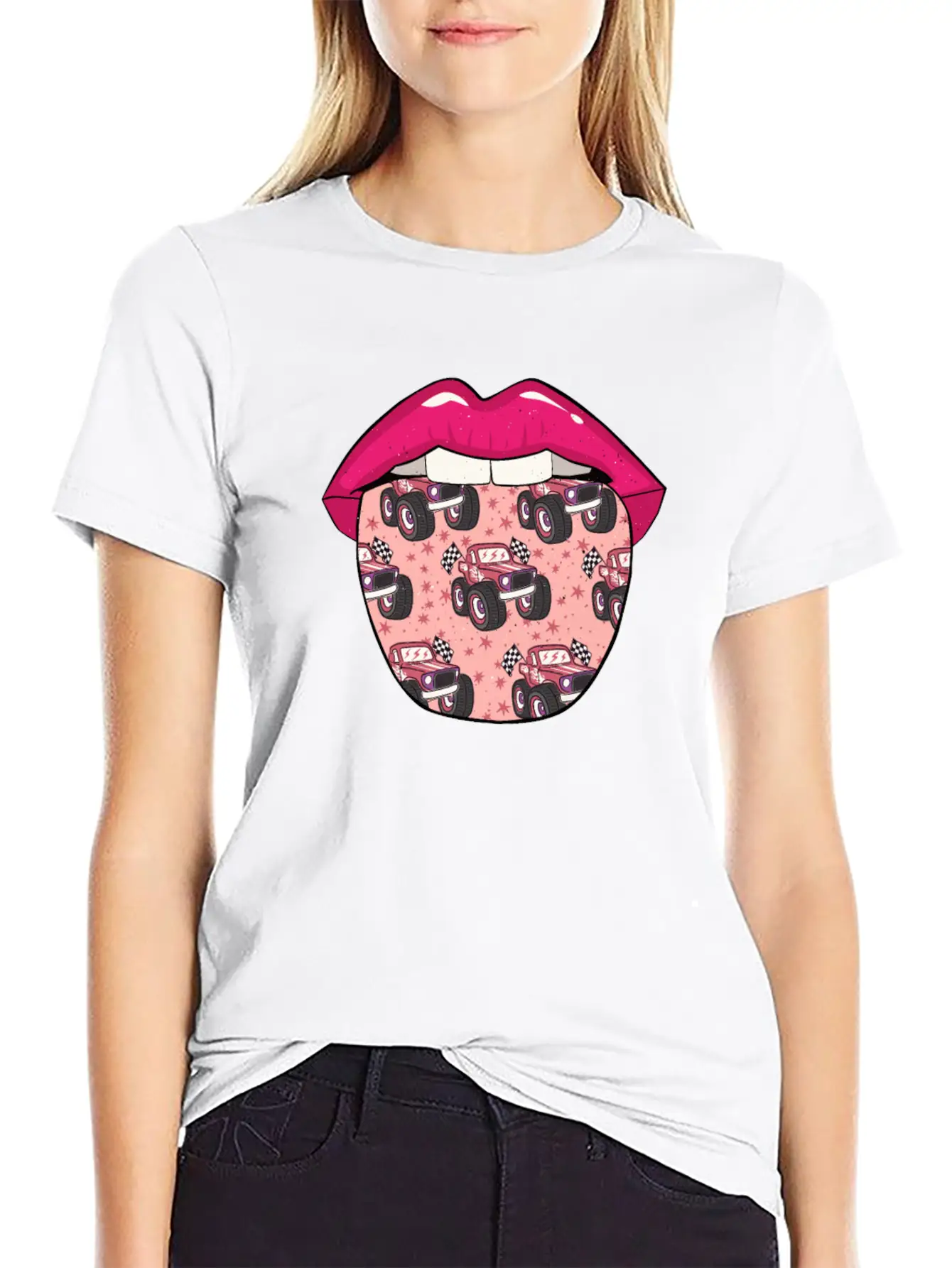Monster Truck Tongue Stylish Everyday T-Shirt – Unisex Basic Cotton Tee