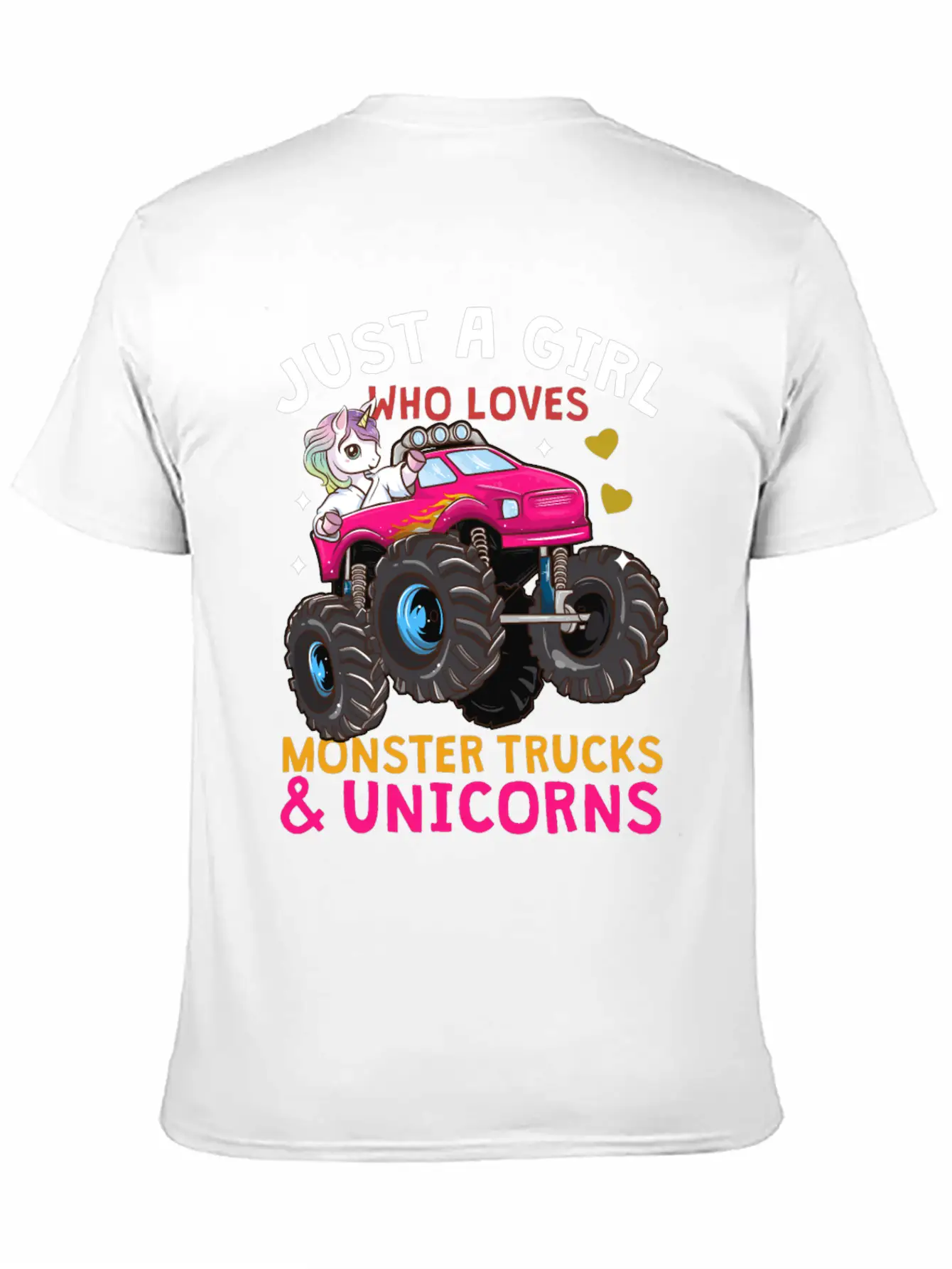Monster Truck Unicorn Unisex Short Sleeve Soft Cotton T-Shirt – Casual Everyday Wear