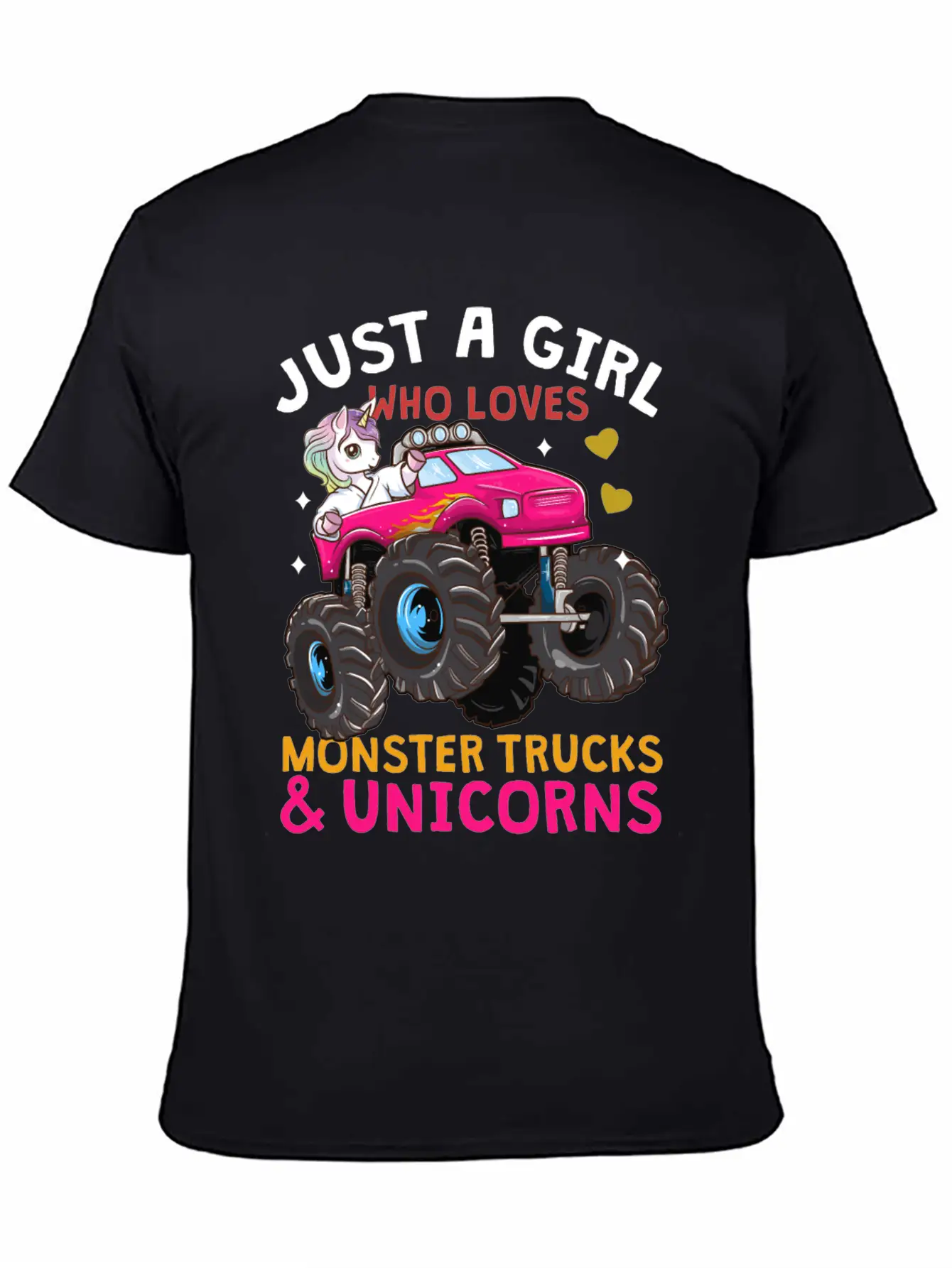 Monster Truck Unicorn Unisex Short Sleeve Soft Cotton T-Shirt – Casual Everyday Wear