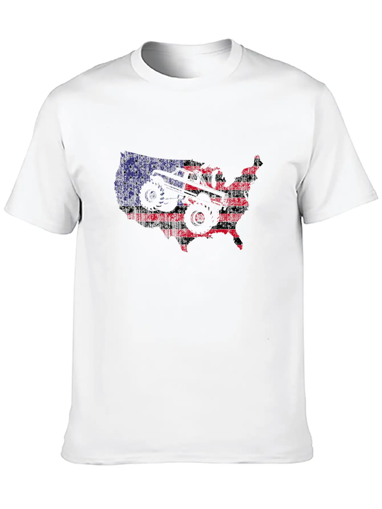 Monster Truck Usa American Flag Racing Crush Gift Stylish Everyday T-Shirt – Unisex Basic Cotton Tee
