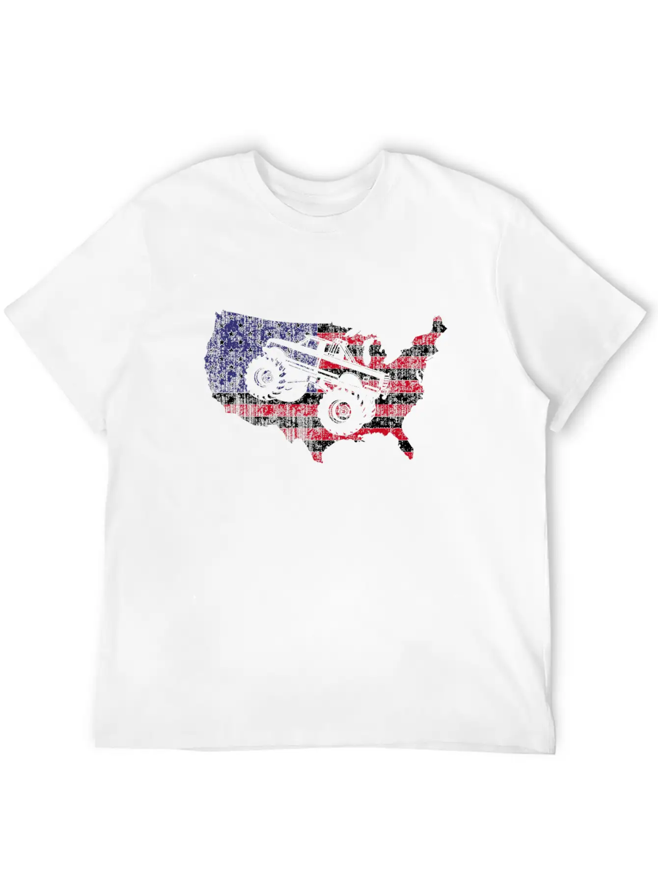 Monster Truck Usa American Flag Racing Crush Gift Stylish Everyday T-Shirt – Unisex Basic Cotton Tee