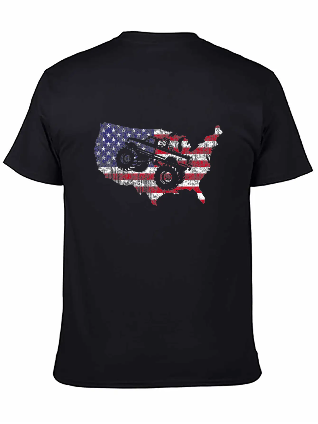 Monster Truck Usa American Flag Racing Crush Gift Stylish Everyday T-Shirt – Unisex Basic Cotton Tee