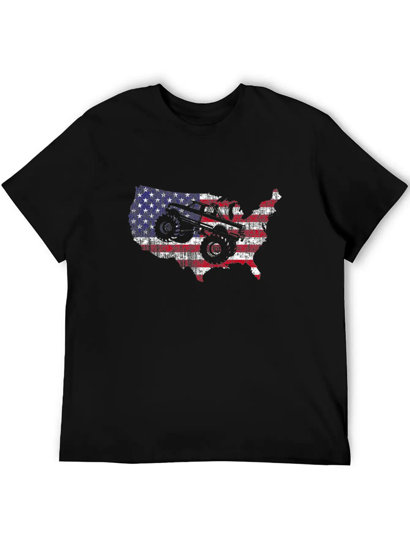 Monster Truck Usa American Flag Racing Crush Gift Stylish Everyday T-Shirt – Unisex Basic Cotton Tee