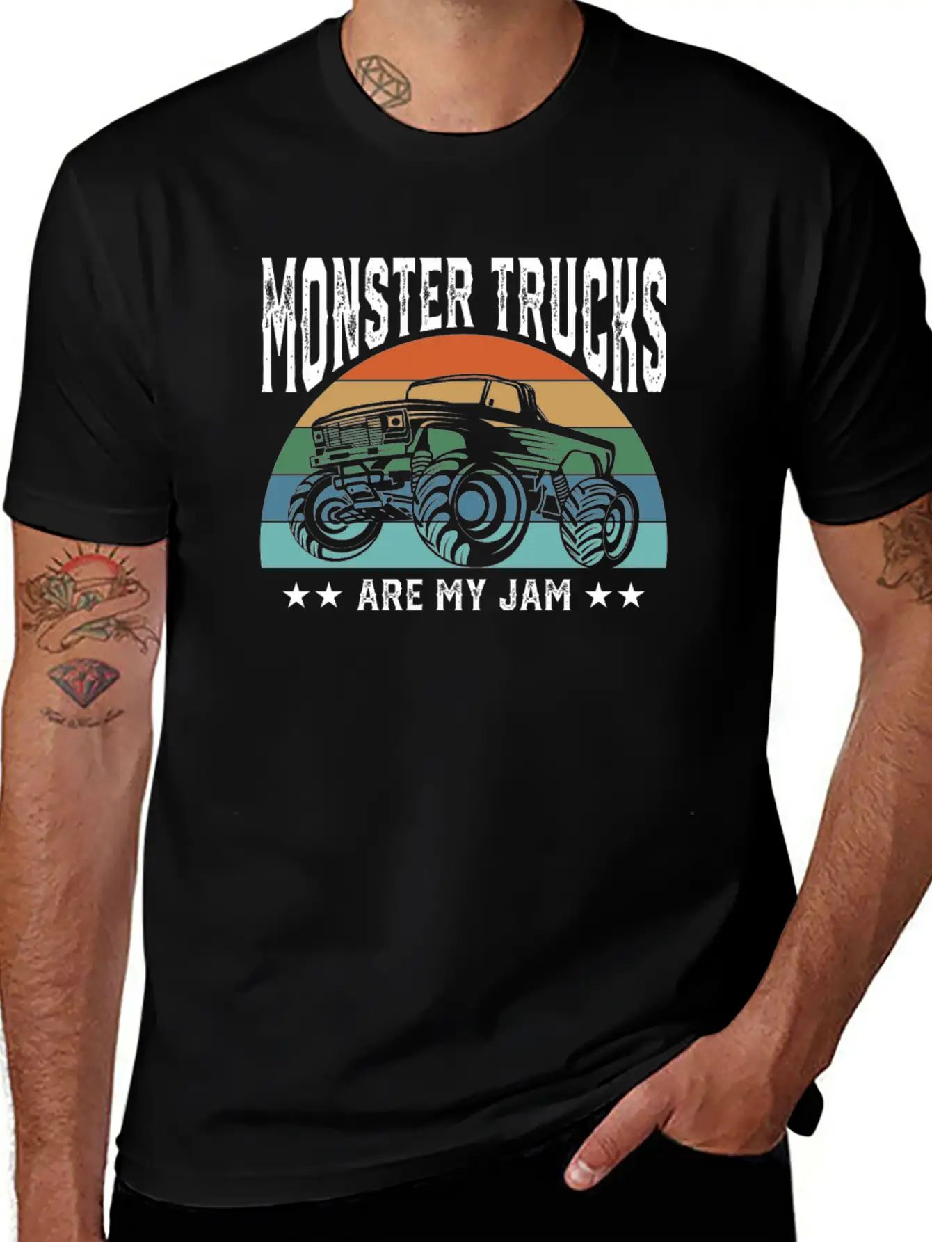 Monster Trucks Are My Jam Offroad Car Lover Unisex Short Sleeve Soft Cotton T-Shirt – Casual Everyday Wear