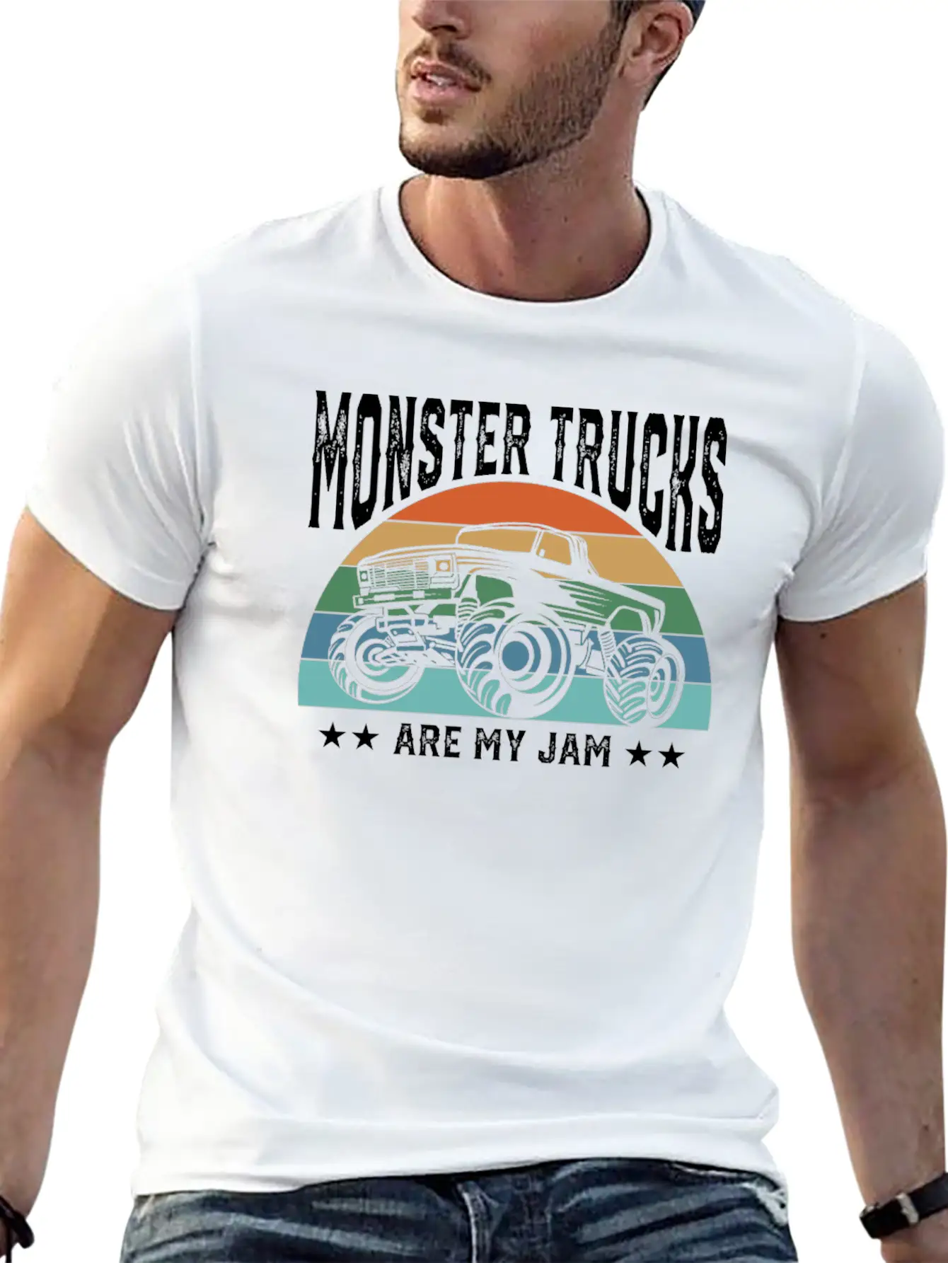 Monster Trucks Are My Jam Offroad Car Lover Unisex Short Sleeve Soft Cotton T-Shirt – Casual Everyday Wear