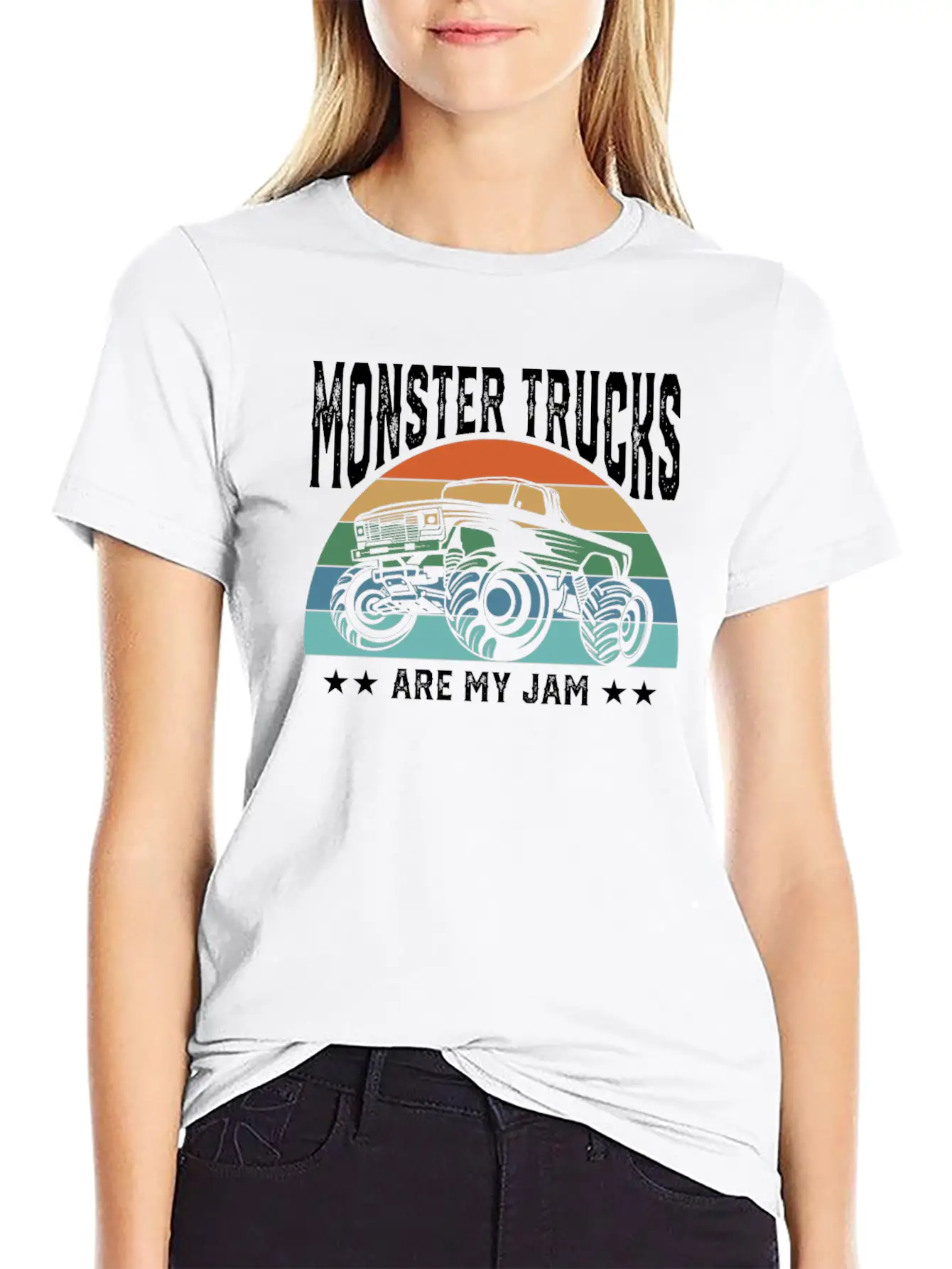 Monster Trucks Are My Jam Offroad Car Lover Unisex Short Sleeve Soft Cotton T-Shirt – Casual Everyday Wear
