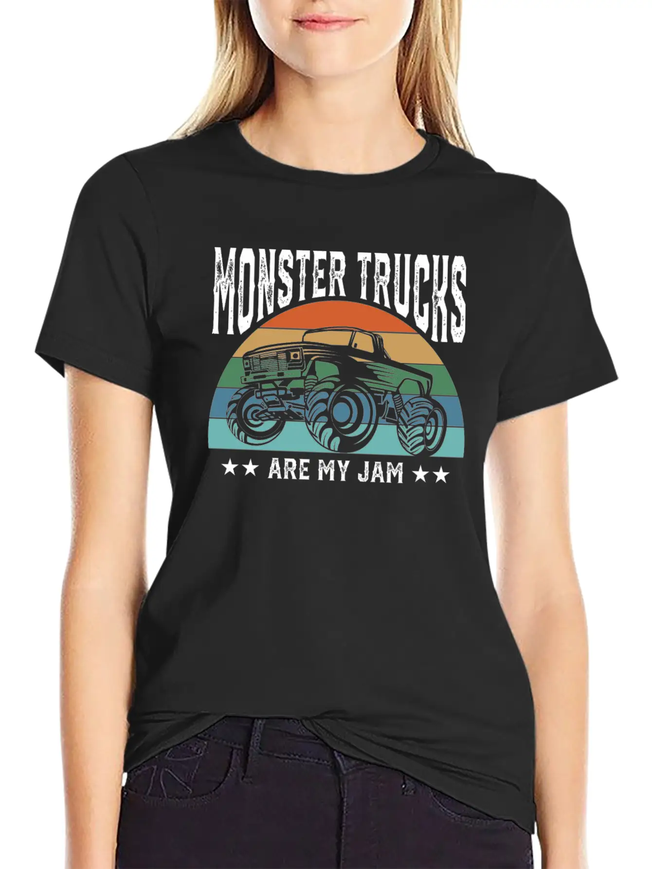 Monster Trucks Are My Jam Offroad Car Lover Unisex Short Sleeve Soft Cotton T-Shirt – Casual Everyday Wear