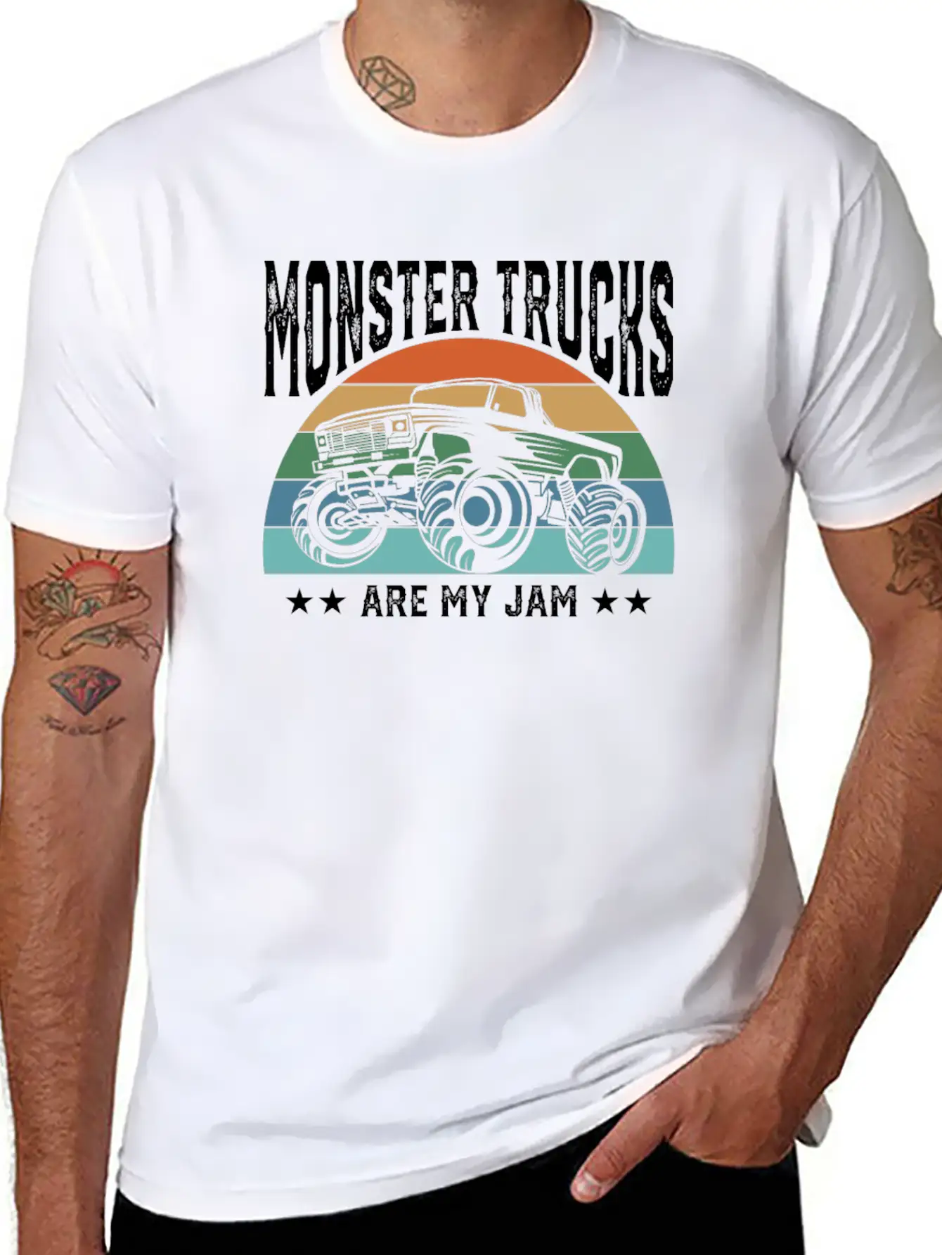 Monster Trucks Are My Jam Offroad Car Lover Unisex Short Sleeve Soft Cotton T-Shirt – Casual Everyday Wear