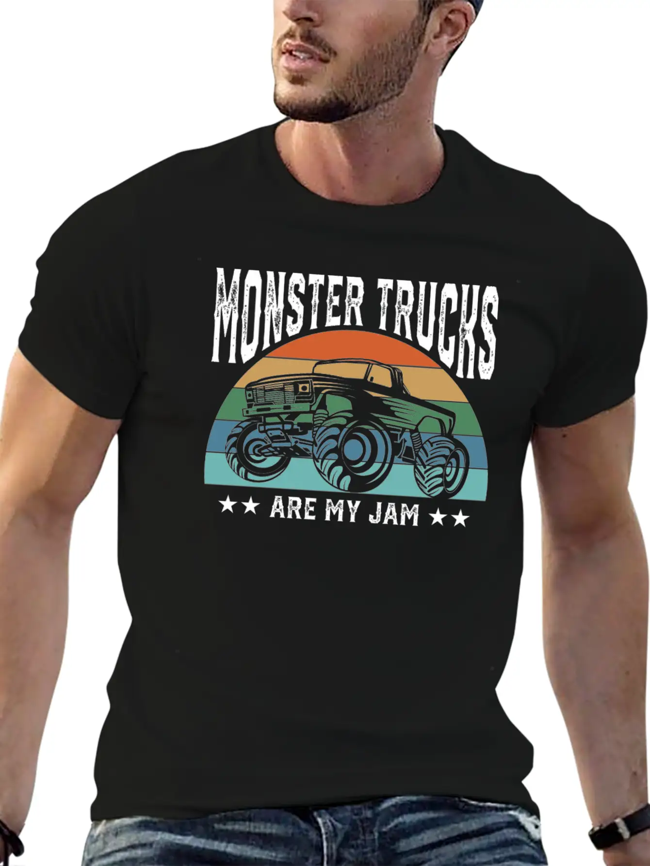 Monster Trucks Are My Jam Offroad Car Lover Unisex Short Sleeve Soft Cotton T-Shirt – Casual Everyday Wear