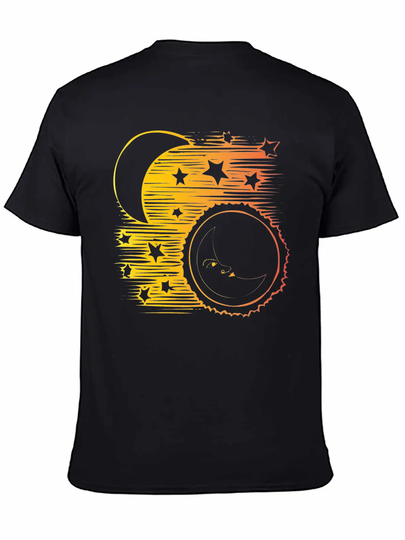 Moon And Sun Face Comfortable Minimalist Graphic Tee – Summer Style Essential