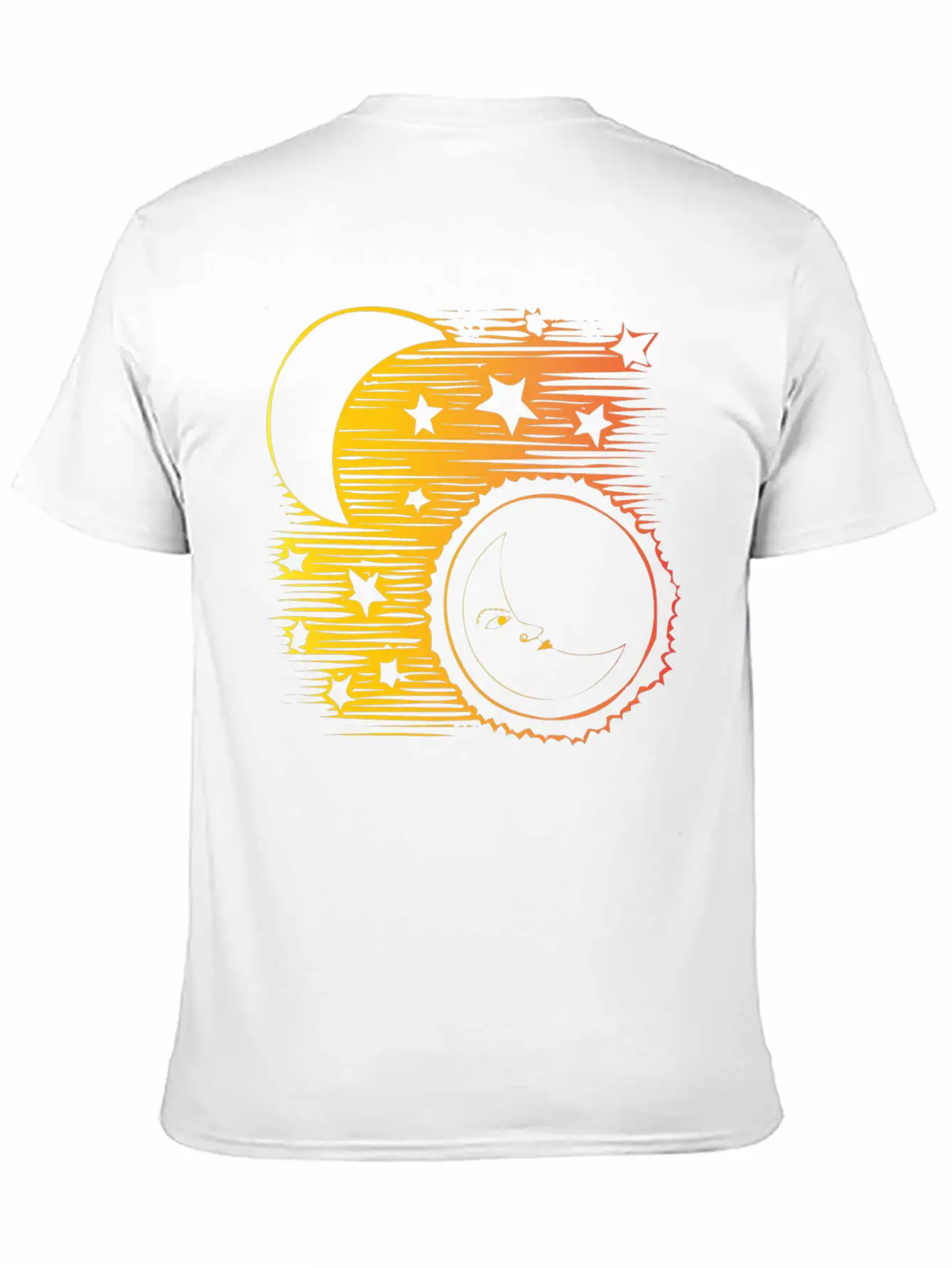 Moon And Sun Face Comfortable Minimalist Graphic Tee – Summer Style Essential