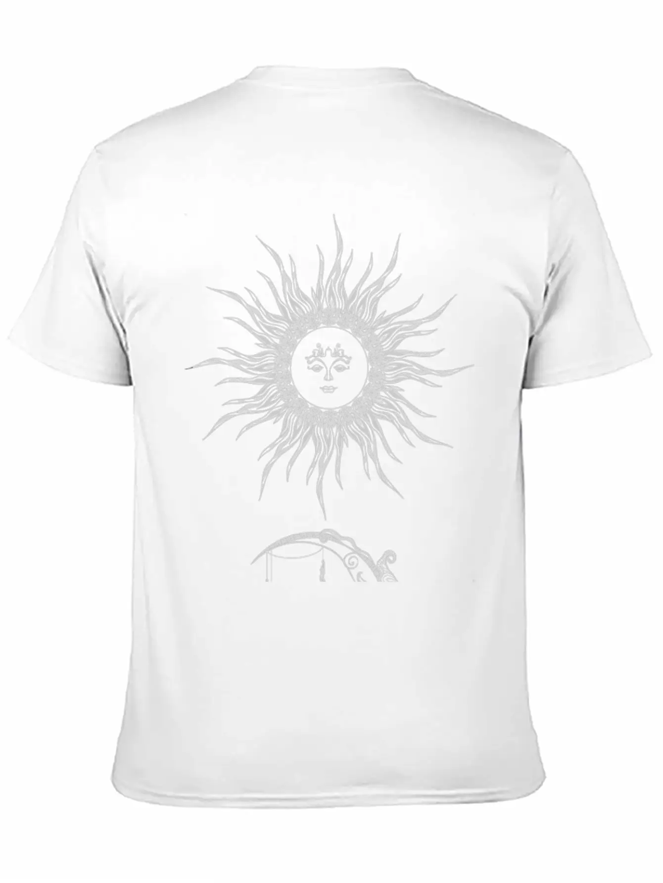 Moon Crescent Sun Tarot Symbol Design Essential Unisex Summer Tee – Soft Cotton Casual Fit