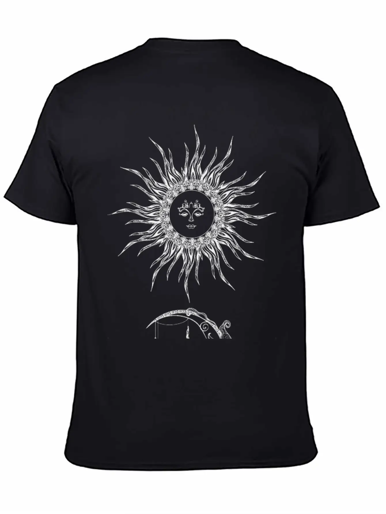 Moon Crescent Sun Tarot Symbol Design Essential Unisex Summer Tee – Soft Cotton Casual Fit