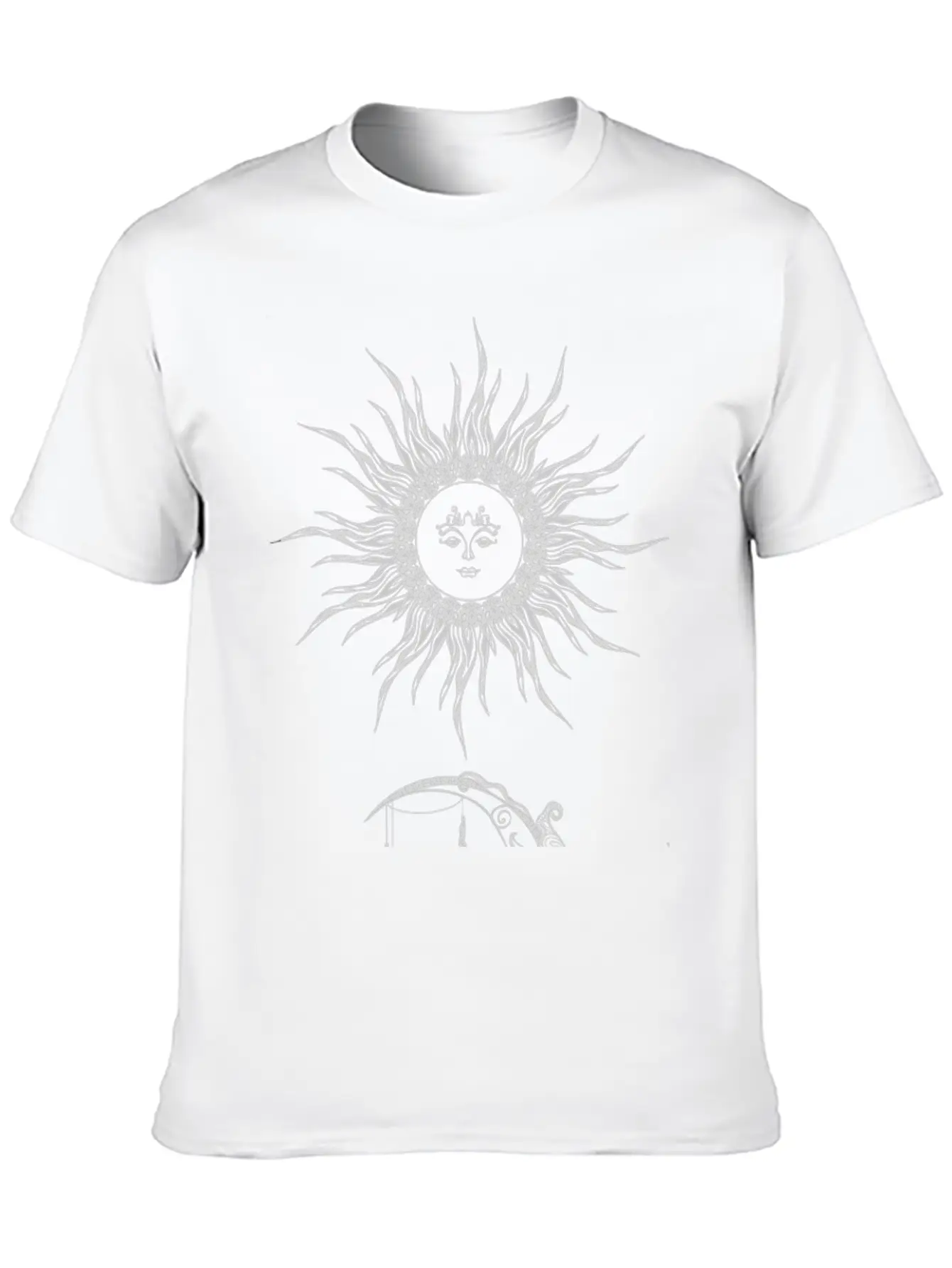 Moon Crescent Sun Tarot Symbol Design Essential Unisex Summer Tee – Soft Cotton Casual Fit