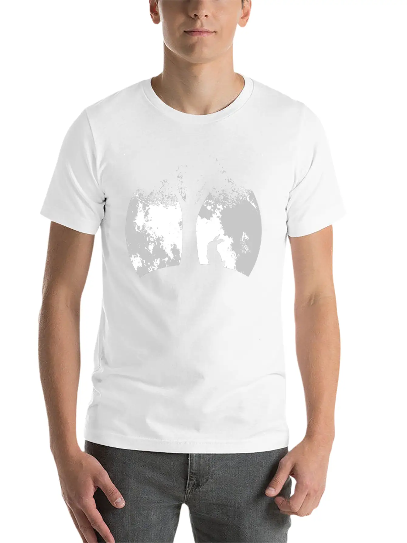 Moon Night Design For Rabbit Lovers Essential Unisex Summer Tee – Soft Cotton Casual Fit