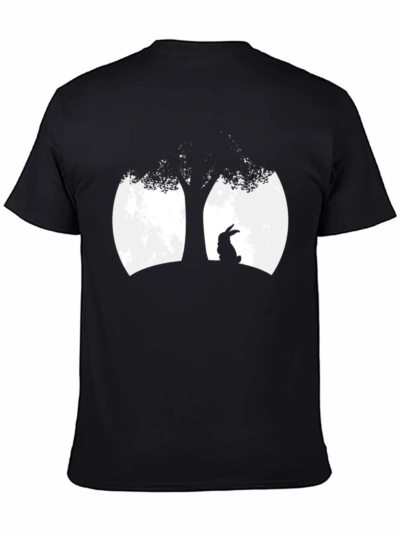 Moon Night Design For Rabbit Lovers Essential Unisex Summer Tee – Soft Cotton Casual Fit
