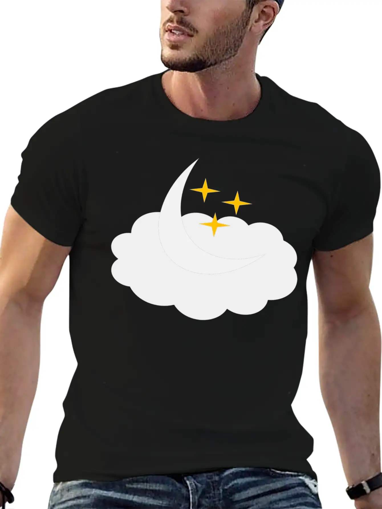 Moon Unisex Short Sleeve Soft Cotton T-Shirt – Casual Everyday Wear