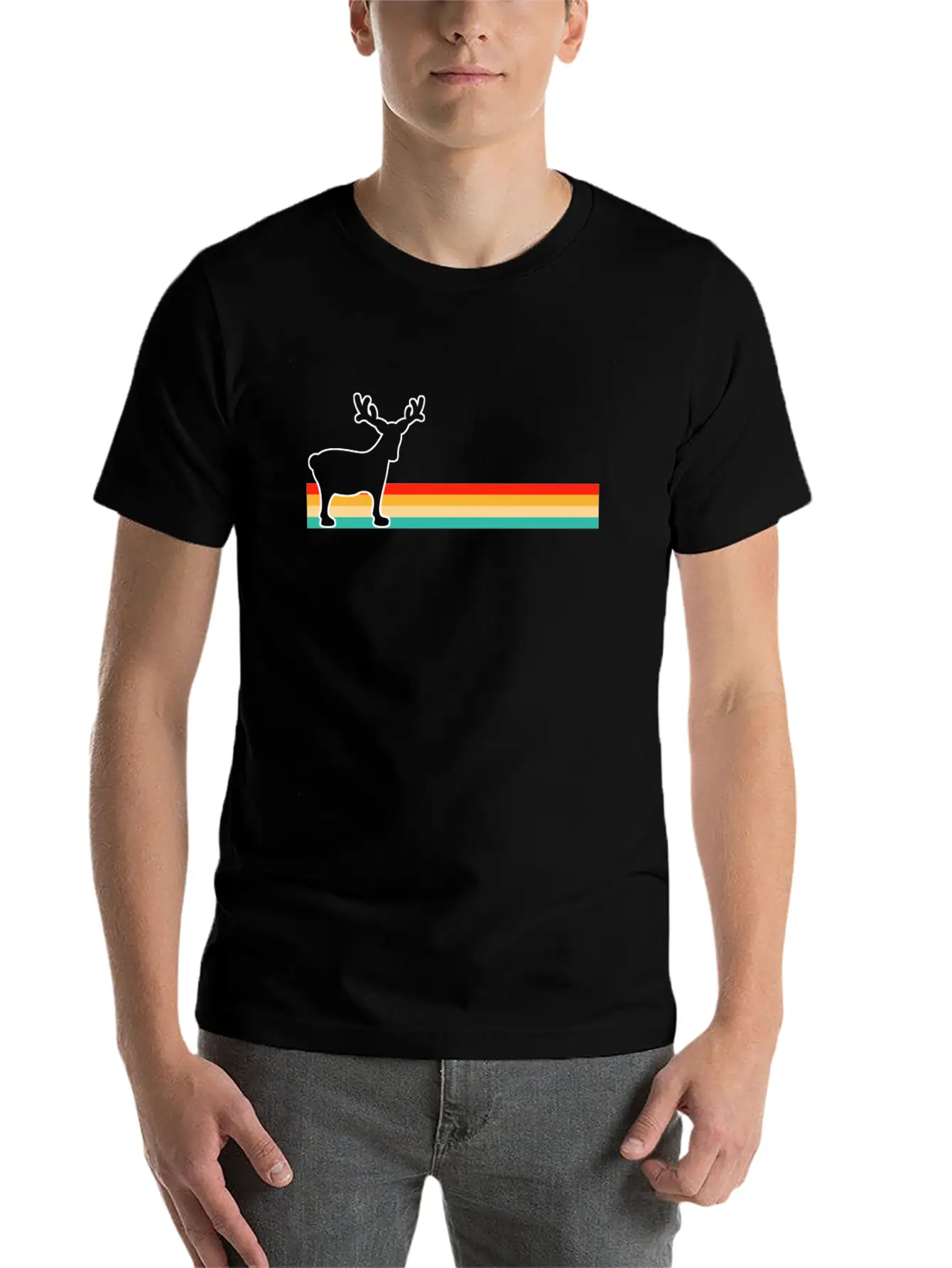 Moose Retro Comfortable Minimalist Graphic Tee – Summer Style Essential