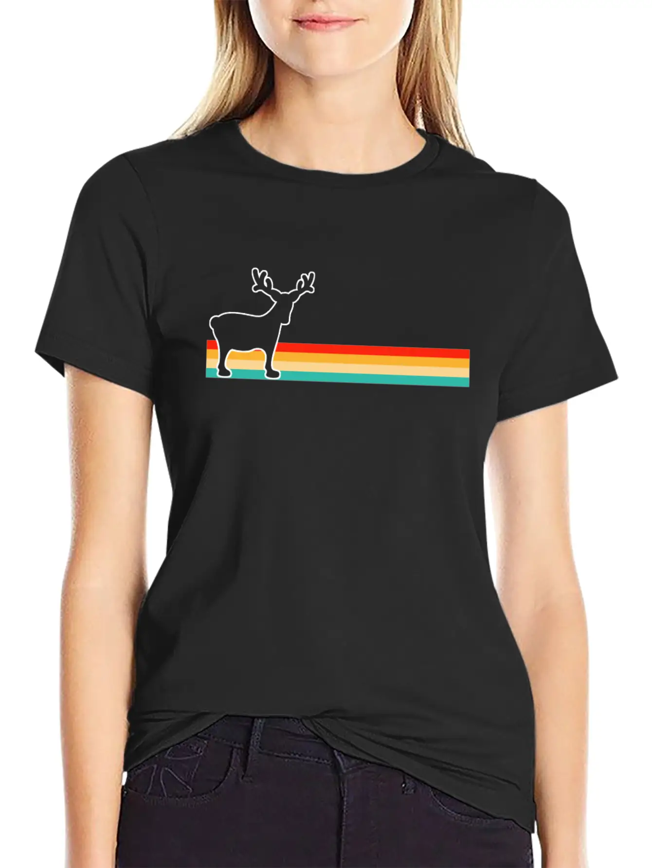 Moose Retro Comfortable Minimalist Graphic Tee – Summer Style Essential